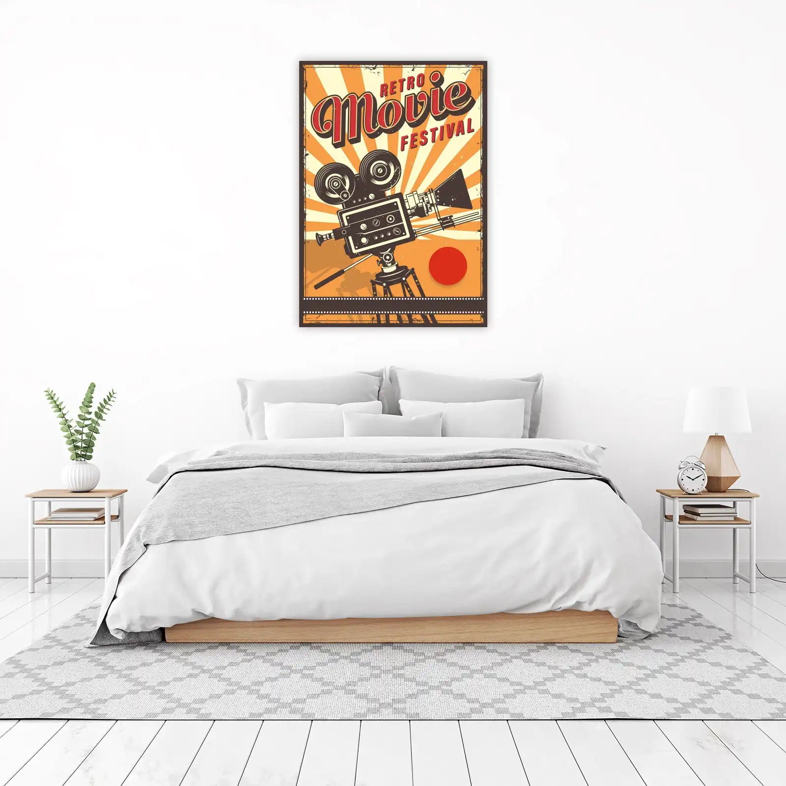 Retro Movie Festival Vintage Camera Wall Art