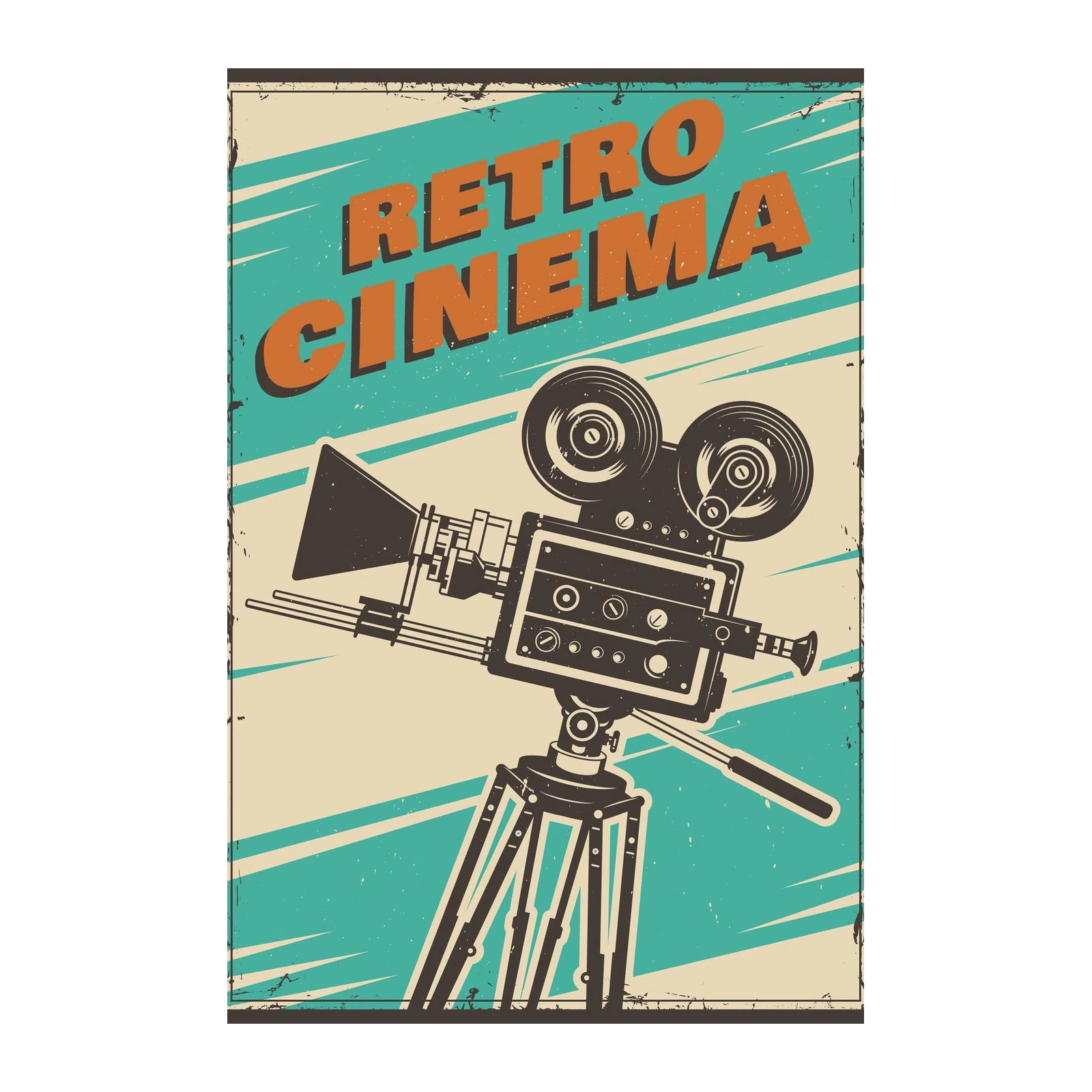 Retro Cinema Vintage Camera Wall Art