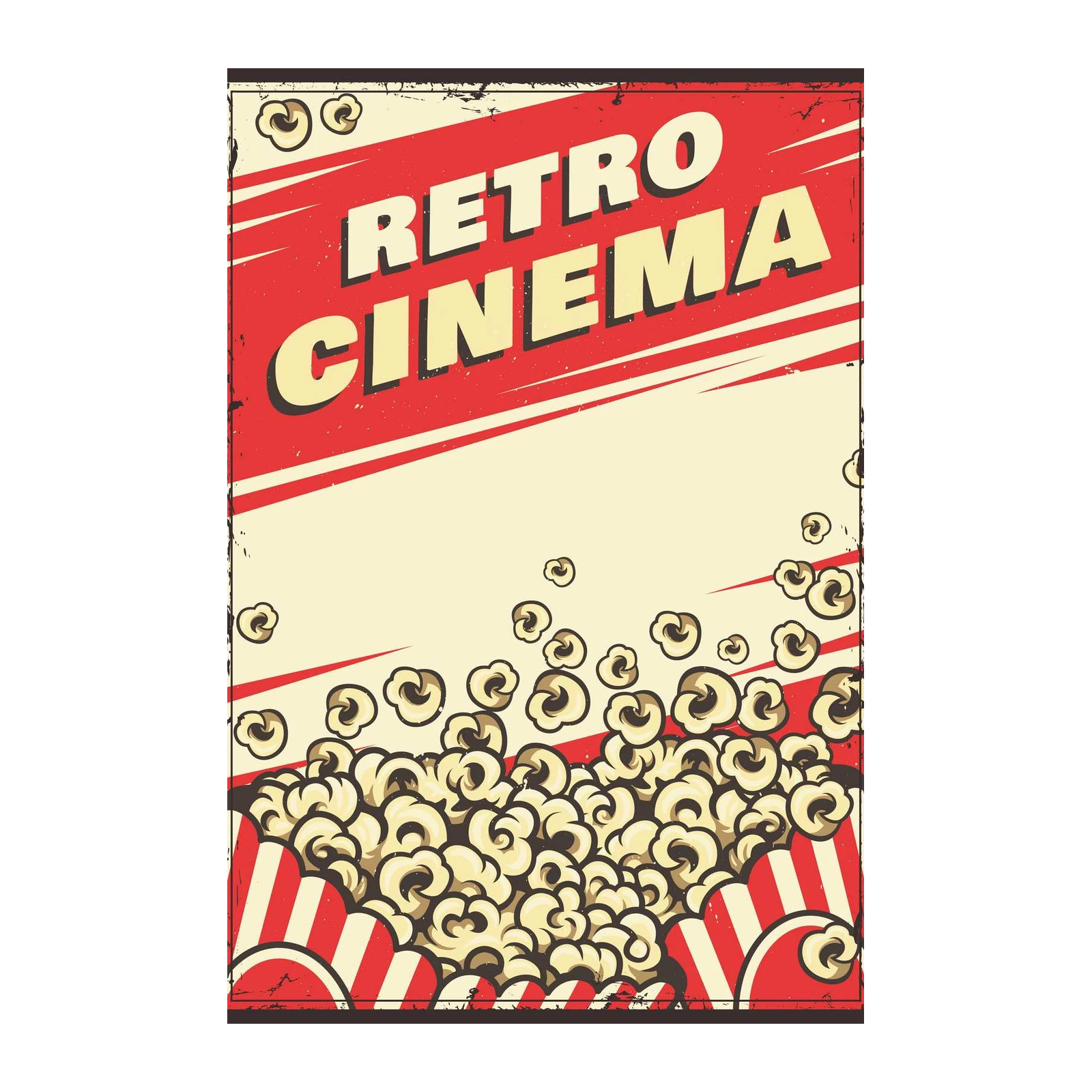 Vintage Retro Cinema Popcorn Wall Art