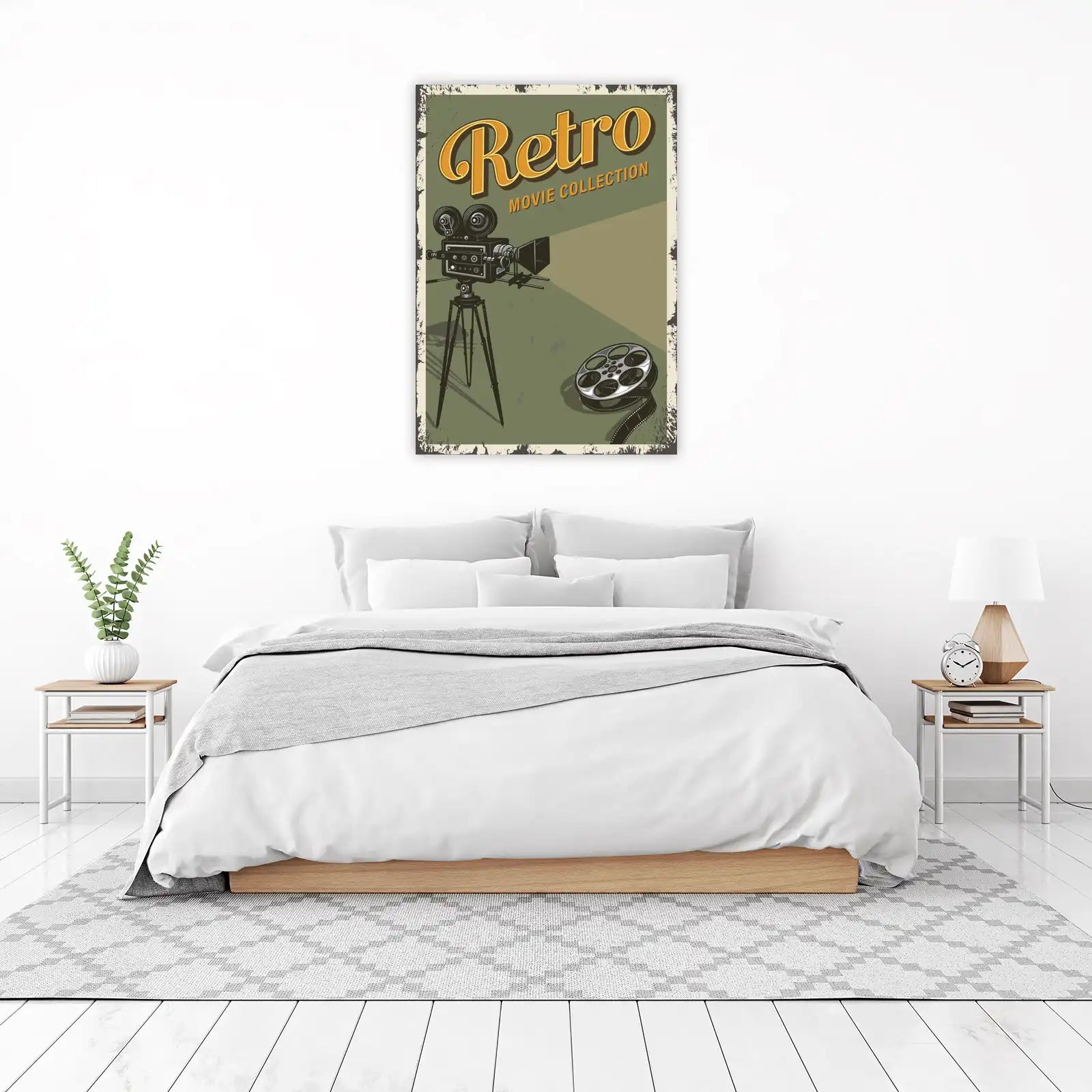 Retro Movie Camera & Film Reel Wall Art