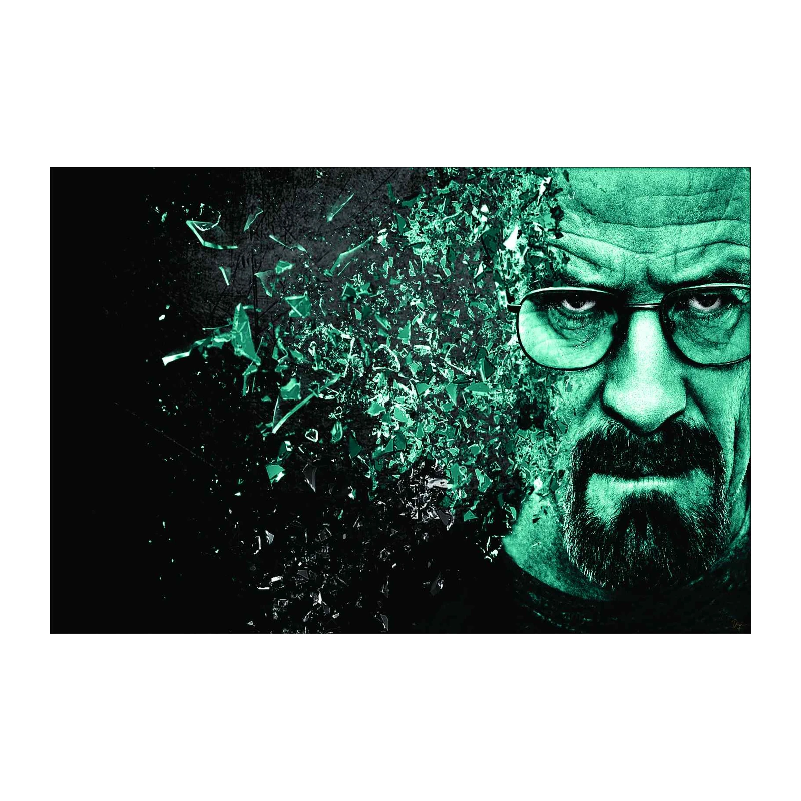 Breaking Bad Heisenberg Shattered Green Wall Art