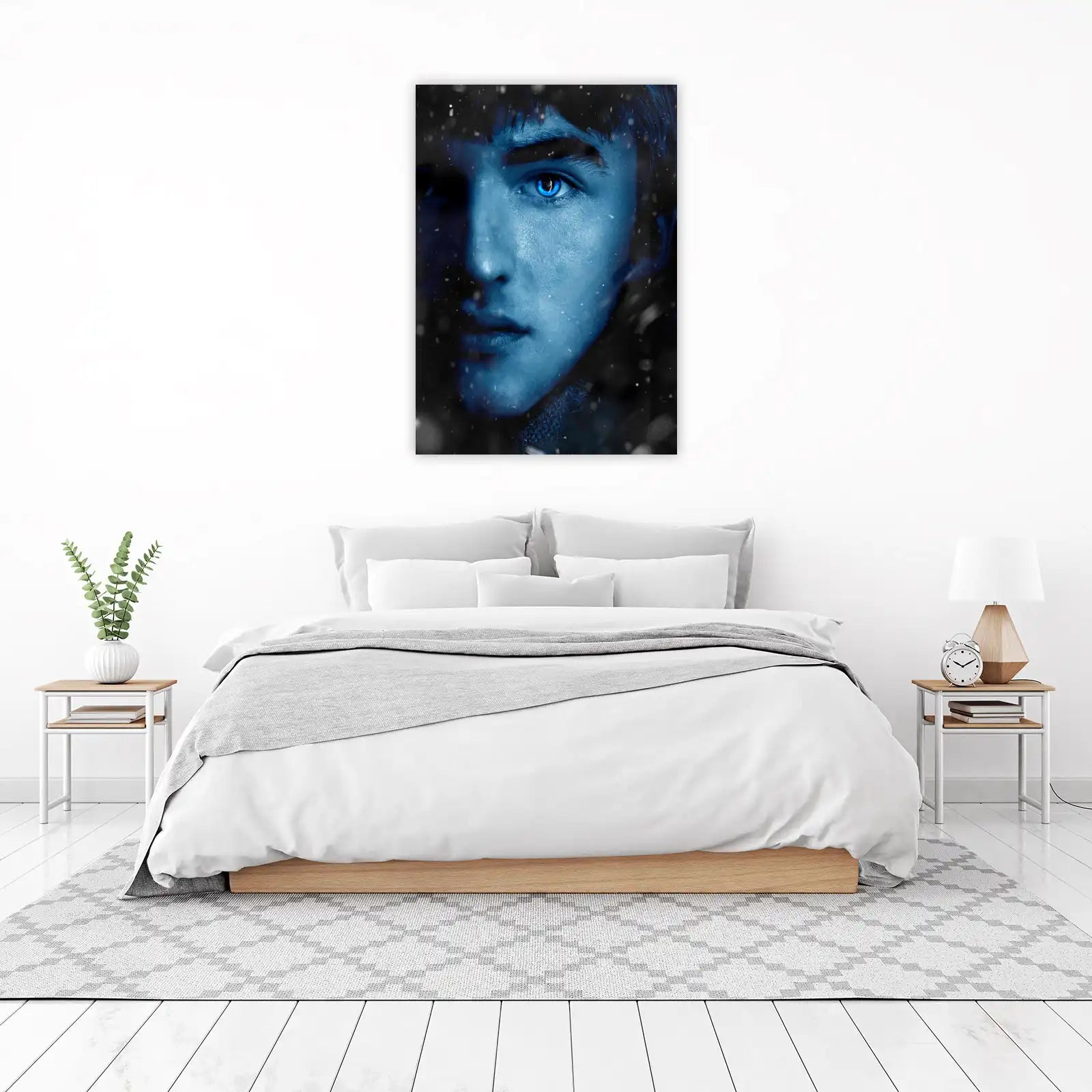 Striking Blue Eye of Winter King Wall Art