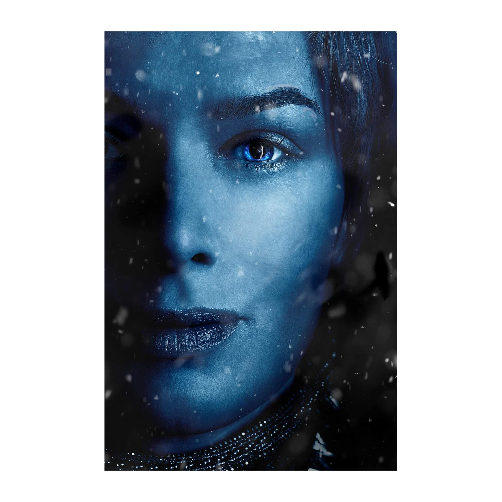 Enchanting Blue Eyes Woman Snow Wall Art