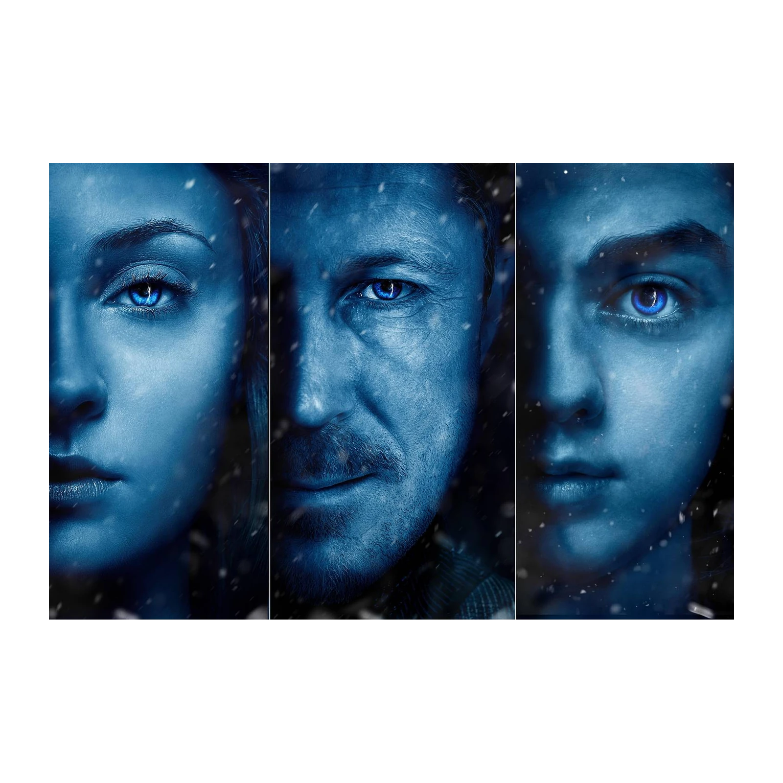 Mystic Blue Faces Snowfall Wall Art