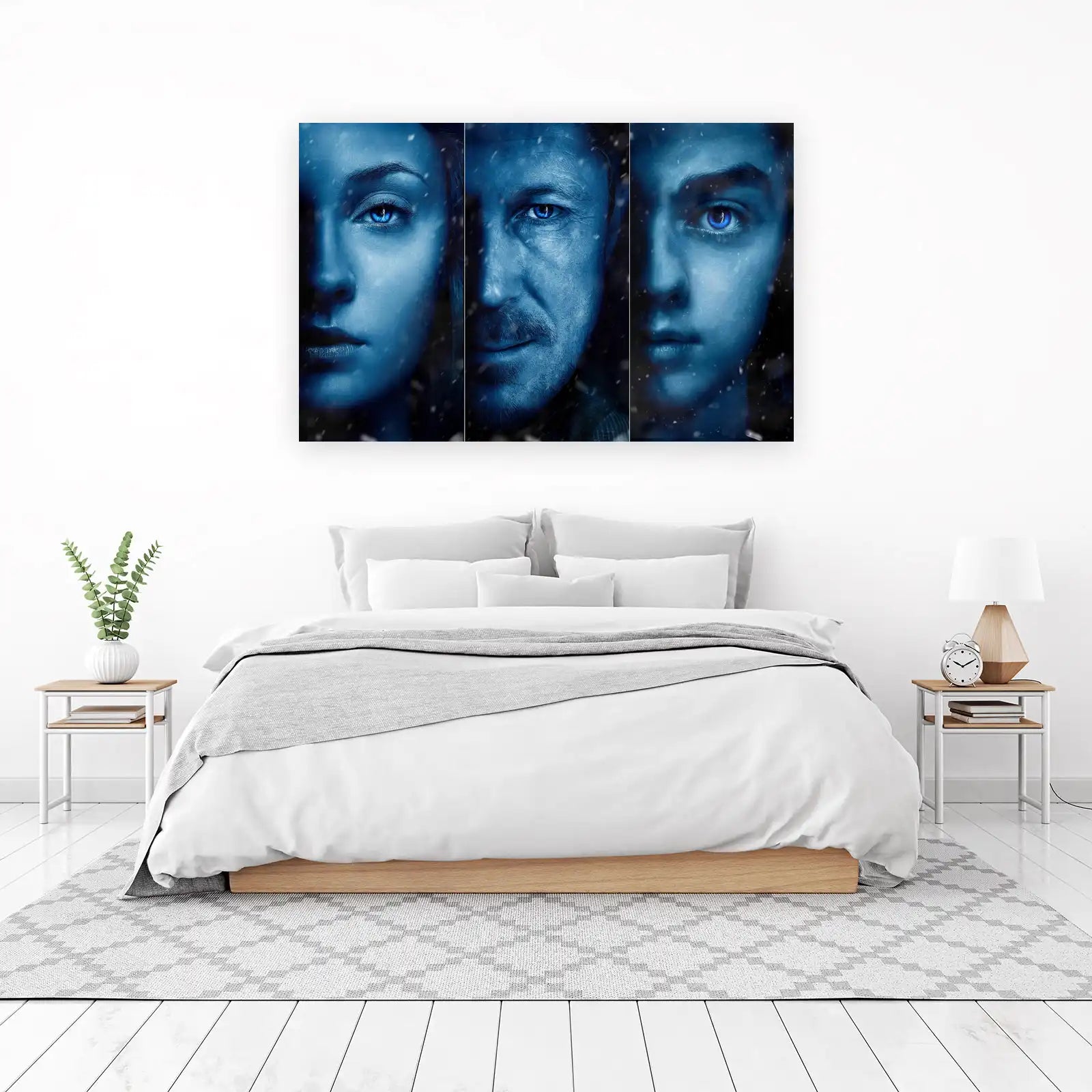 Mystic Blue Faces Snowfall Wall Art