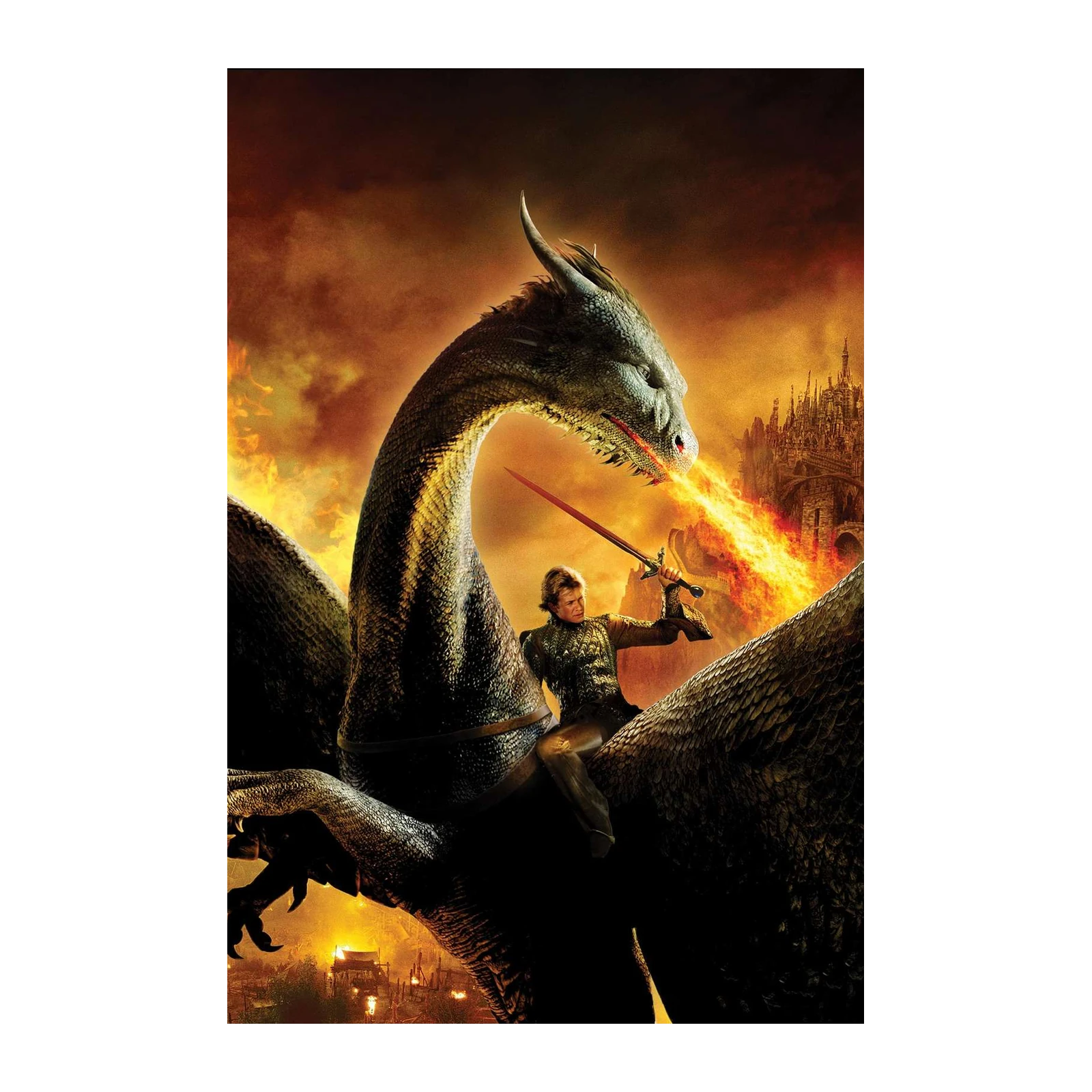Epic Dragon Rider & Castle Wall Art