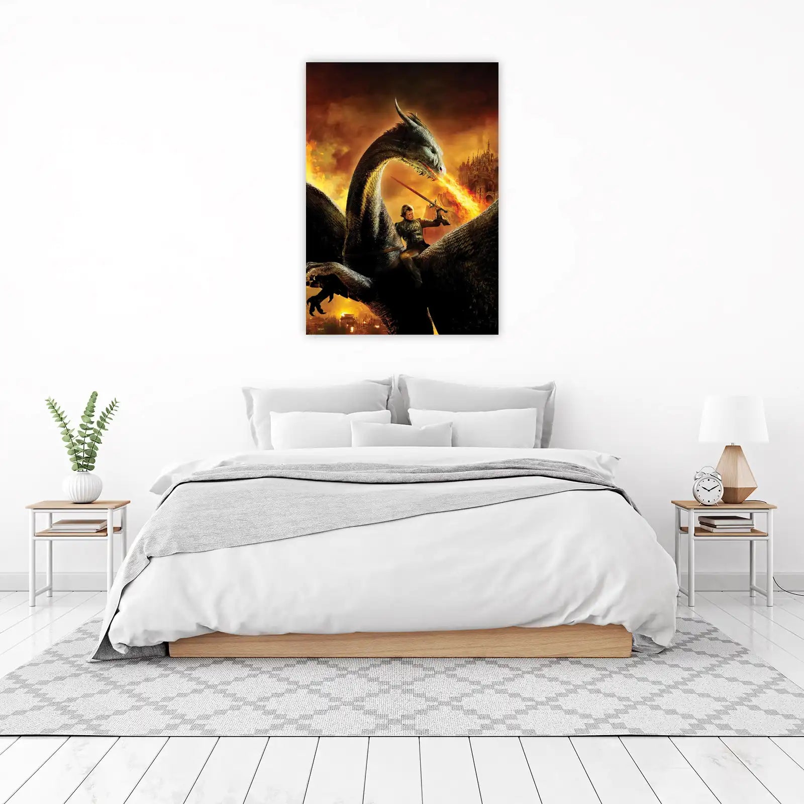 Epic Dragon Rider & Castle Wall Art
