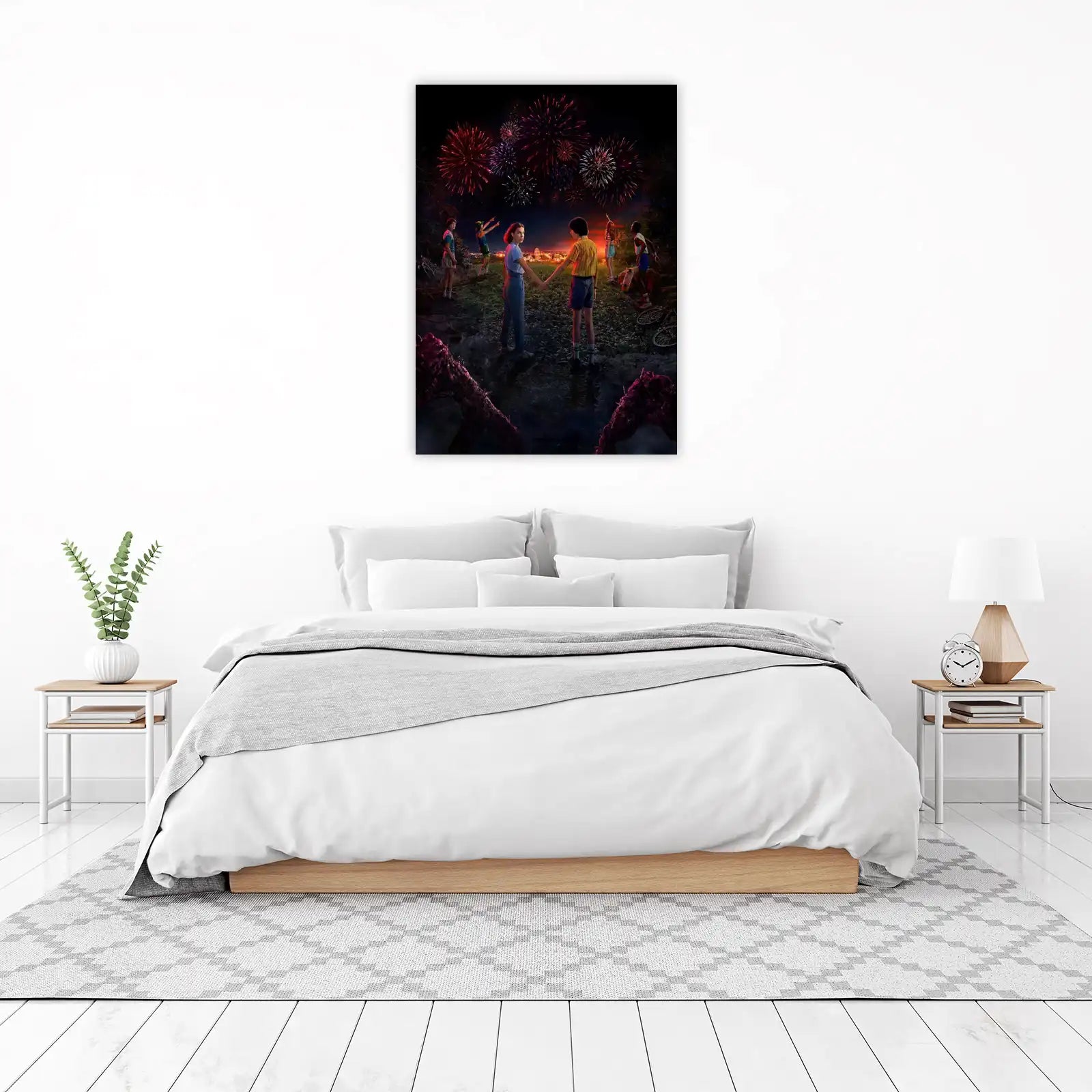 Stranger Things Cast Fireworks Wall Art