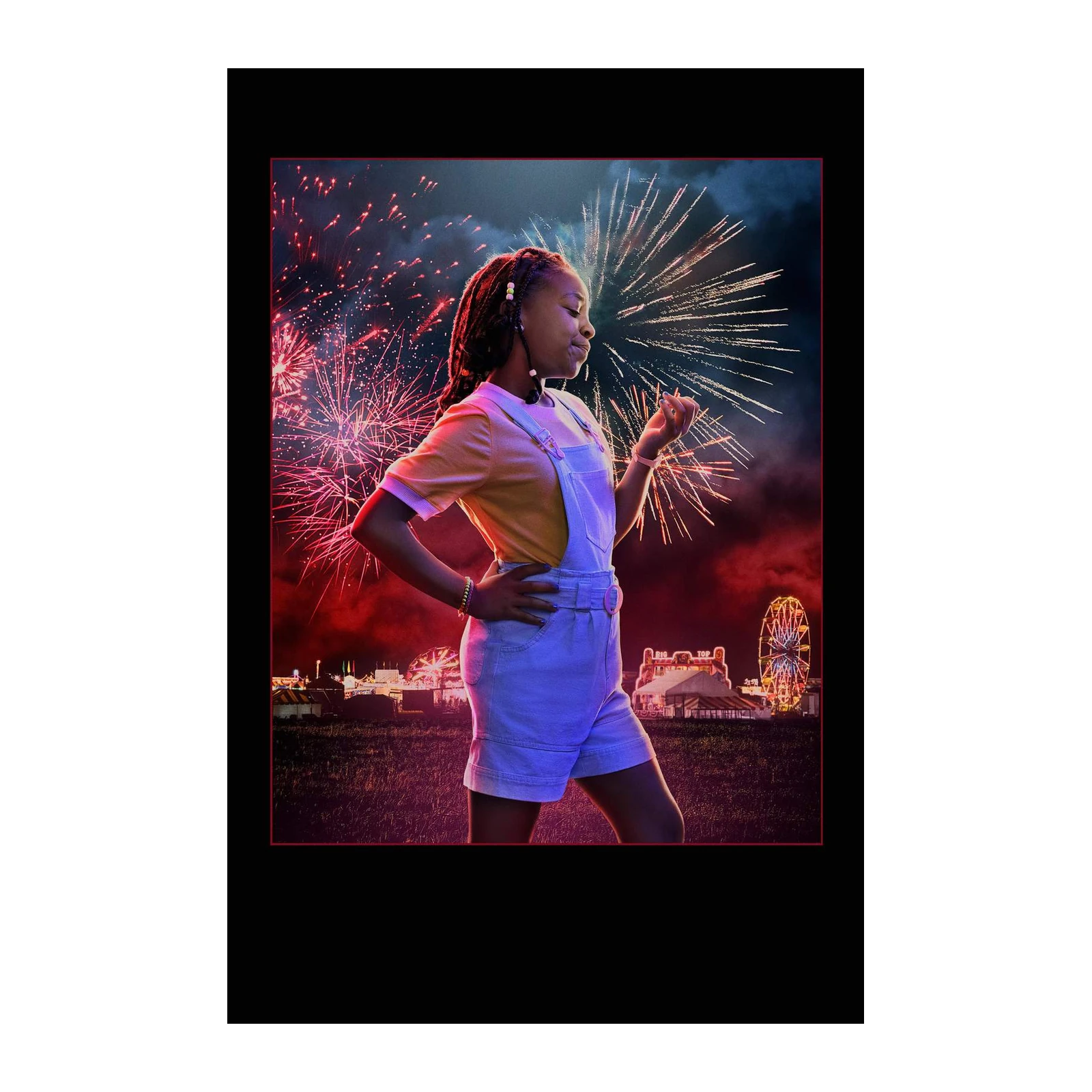 Summer Nights Girl Fireworks Wall Art