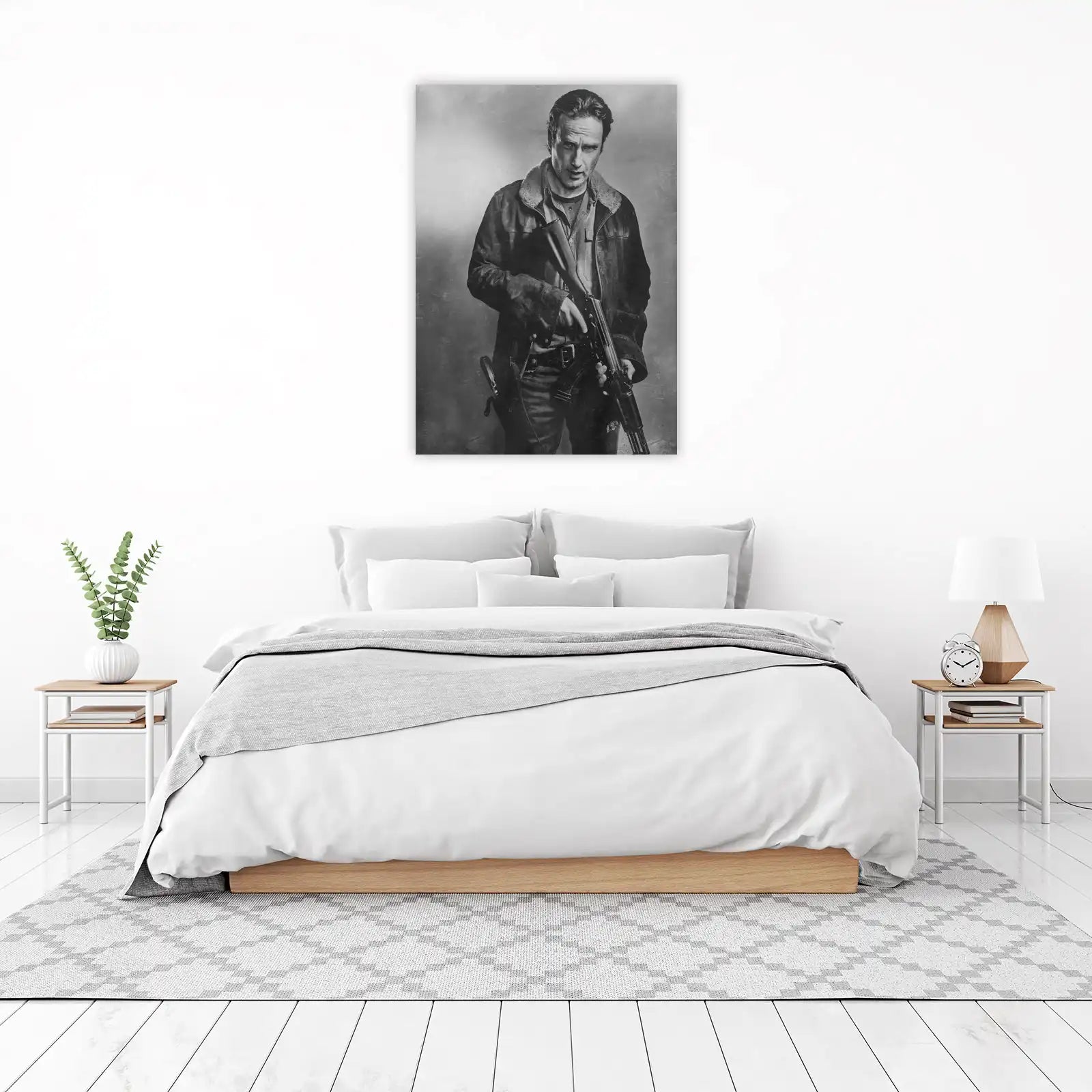 Gritty Survivor Rick Grimes Wall Art