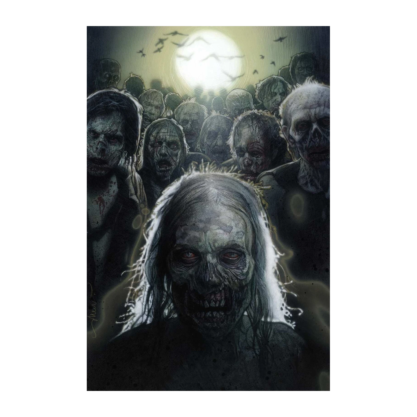 Zombie Horde Moonlit Wall Art