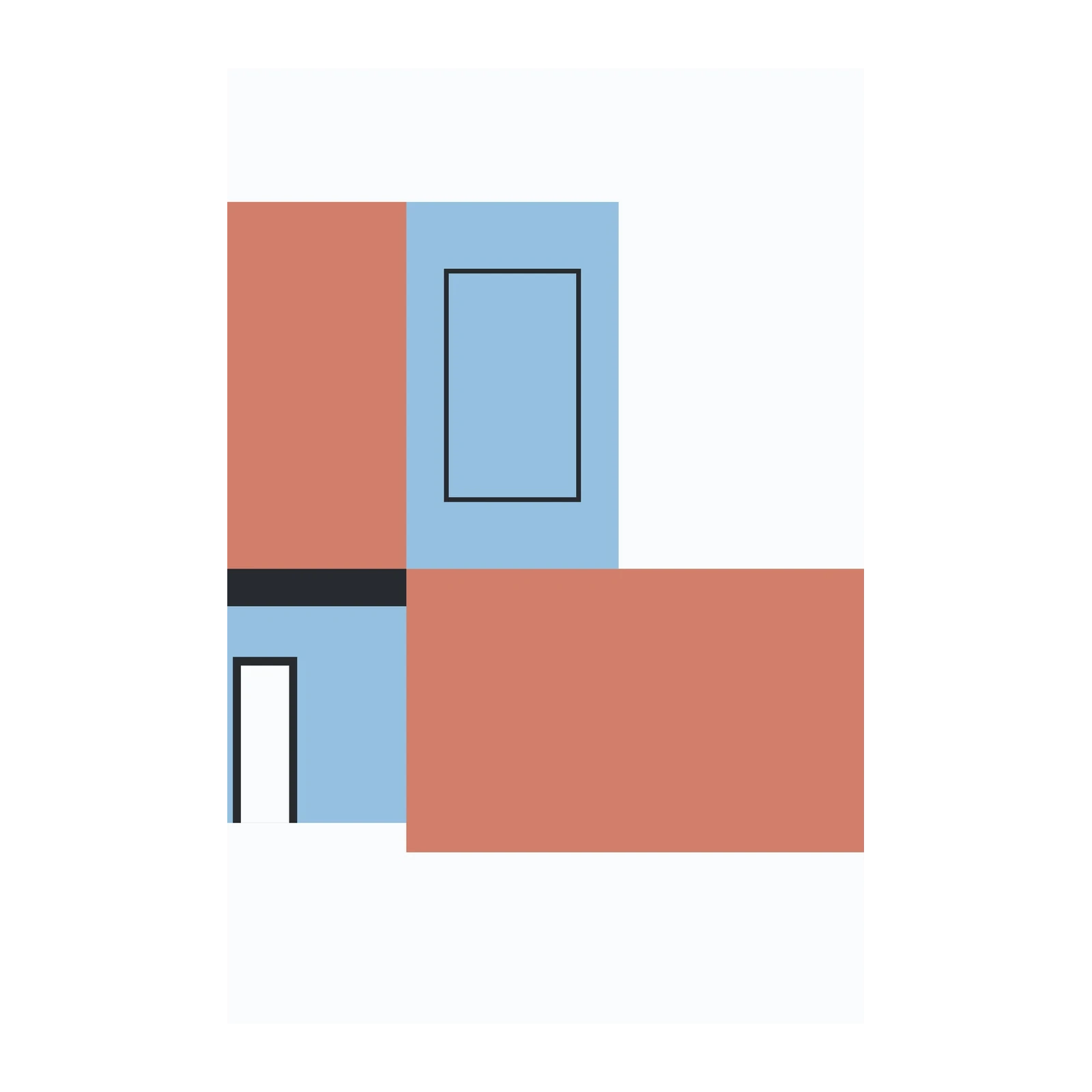 Abstract Geometric Blush & Blue Wall Art