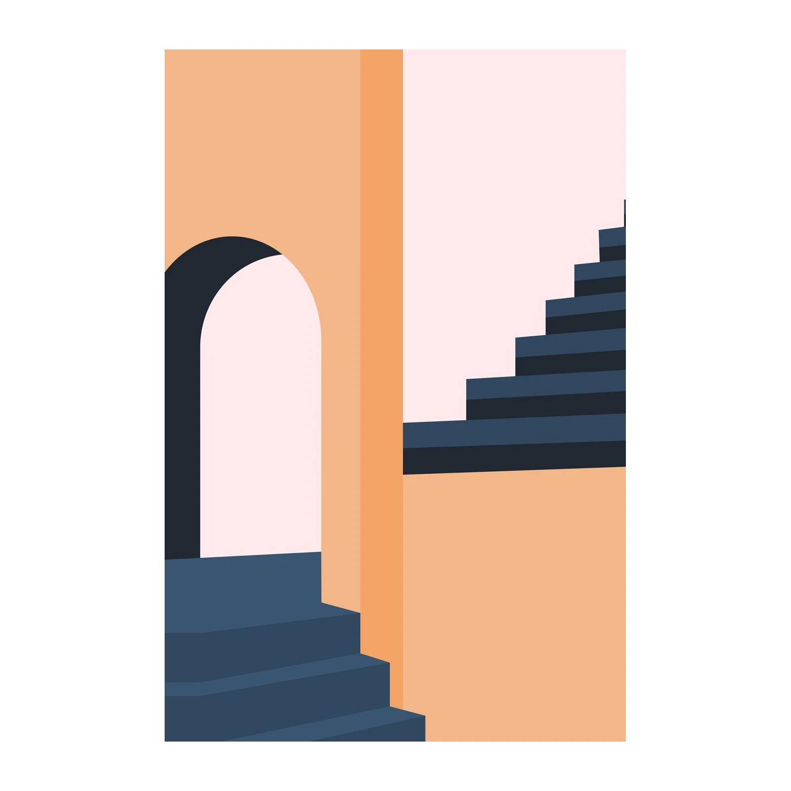 Abstract Arch & Stairs Wall Art