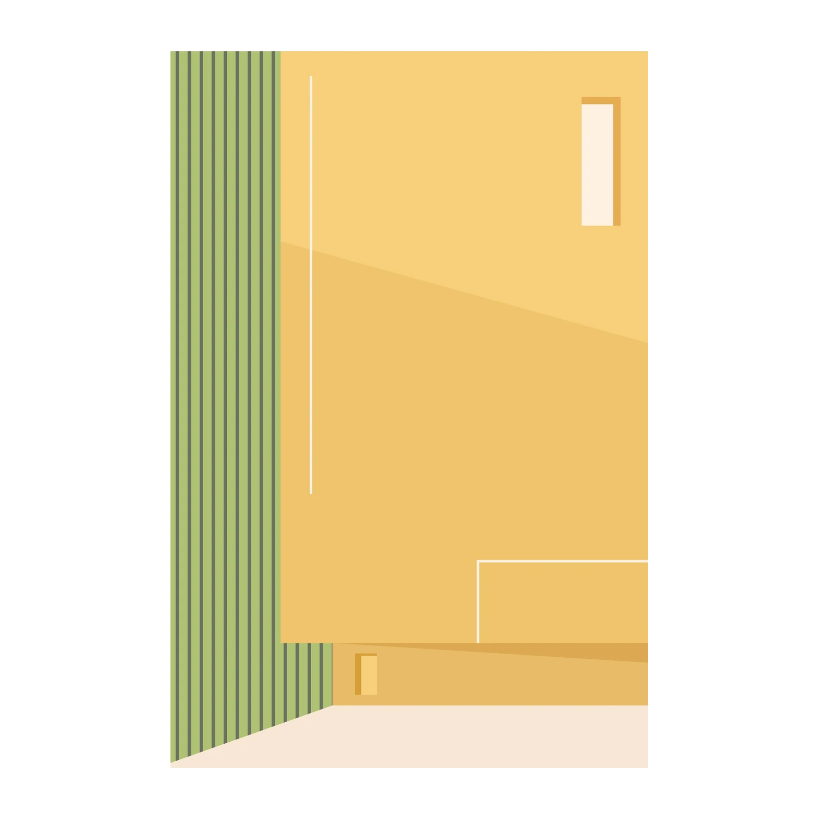 Modern Abstract Yellow & Green Wall Art Wall Art