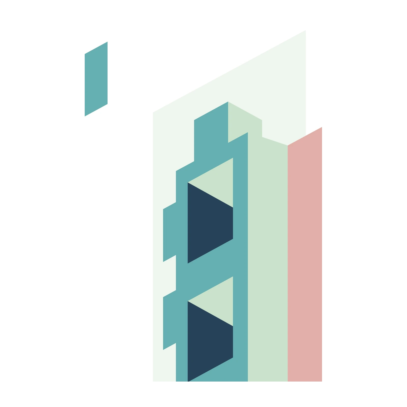 Modern Geometric Teal & Blush Wall Art