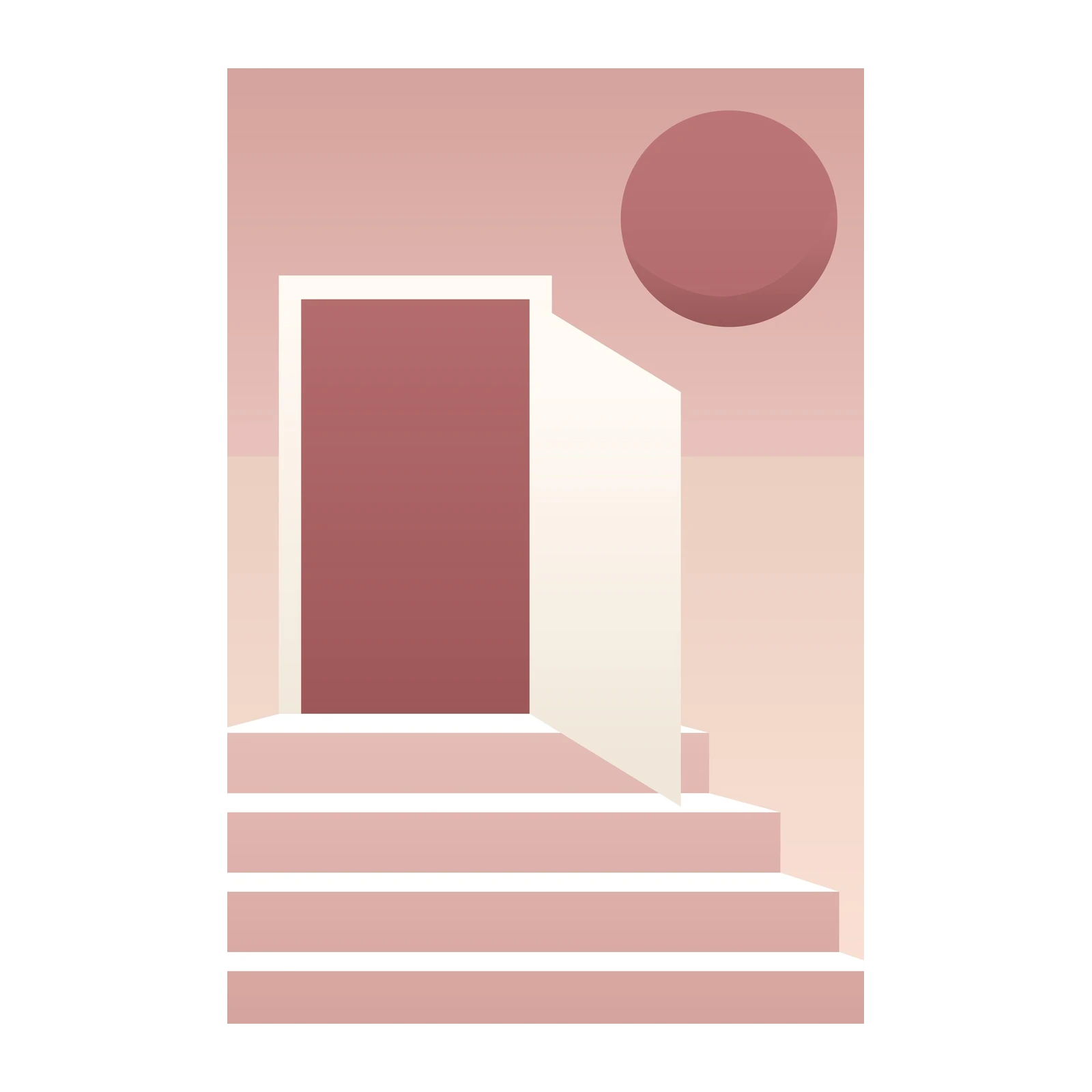 Minimalist Doorway Stair Abstract Wall Art