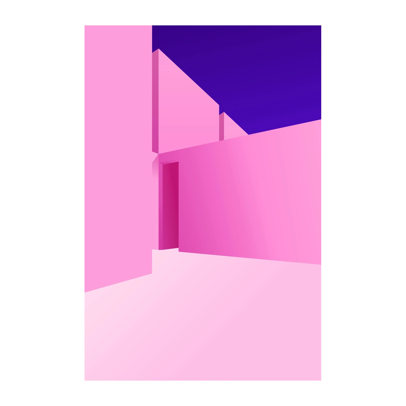 Modern Pink Architectural Abstract Wall Art