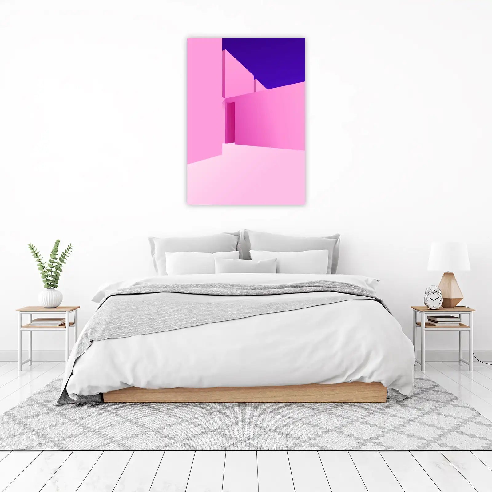 Modern Pink Architectural Abstract Wall Art