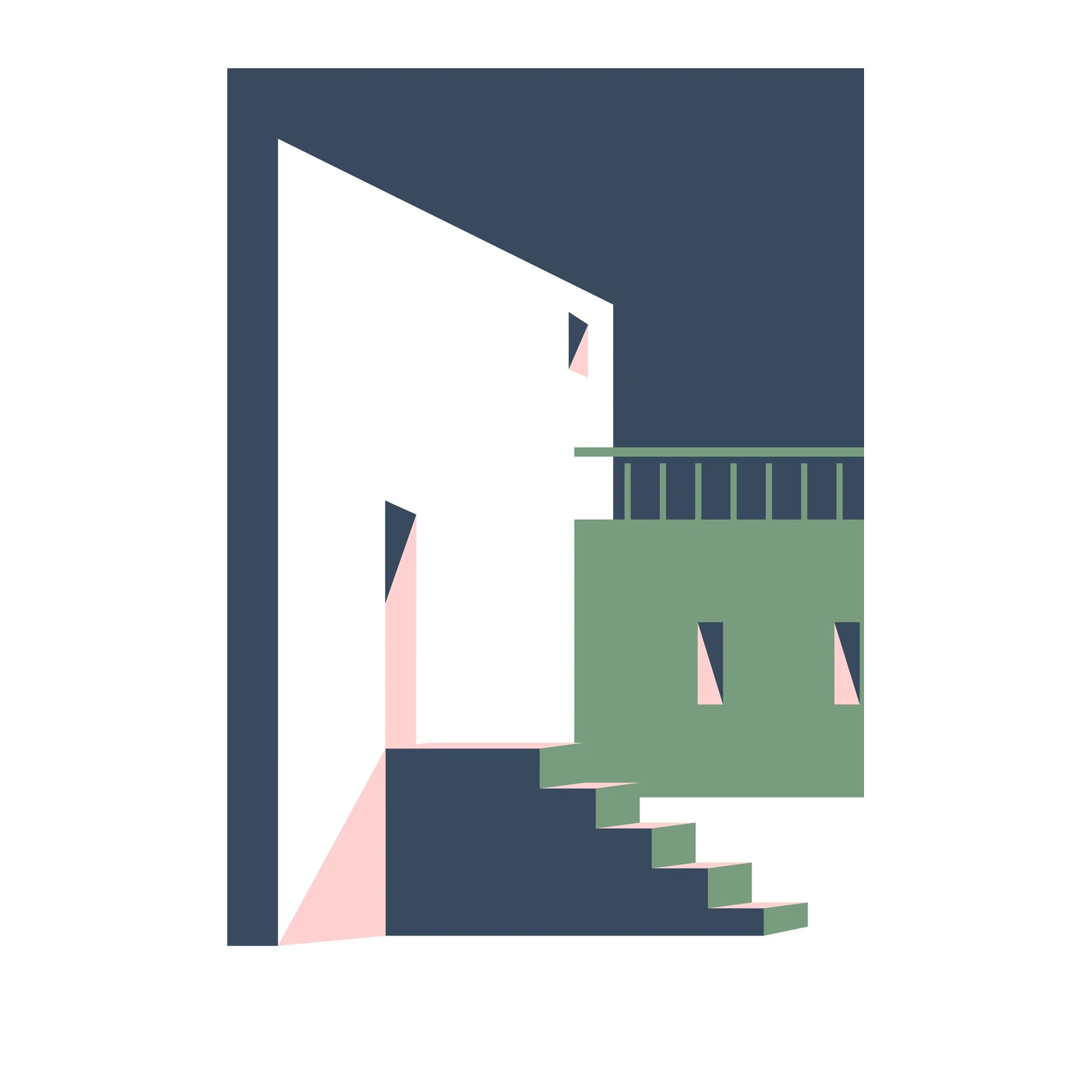 Modern Architectural Steps Wall Art