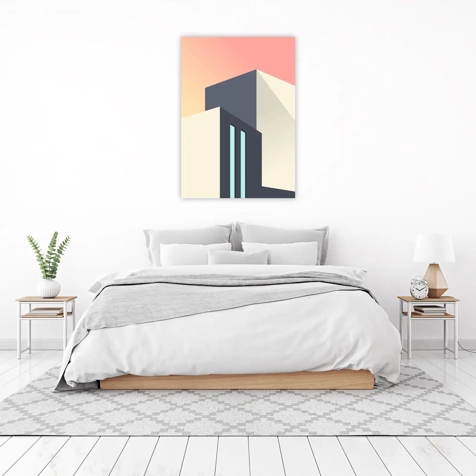 Geometric Architecture Sunset Wall Art
