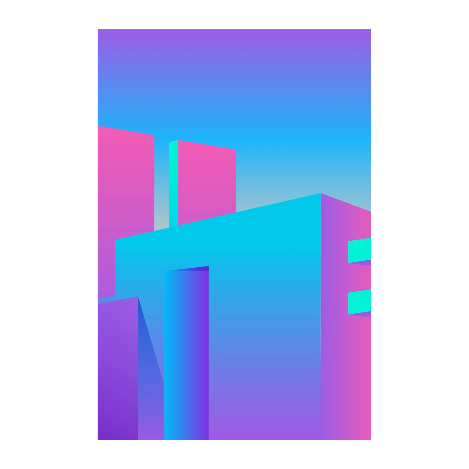 Vibrant Geometric Cityscape Wall Art