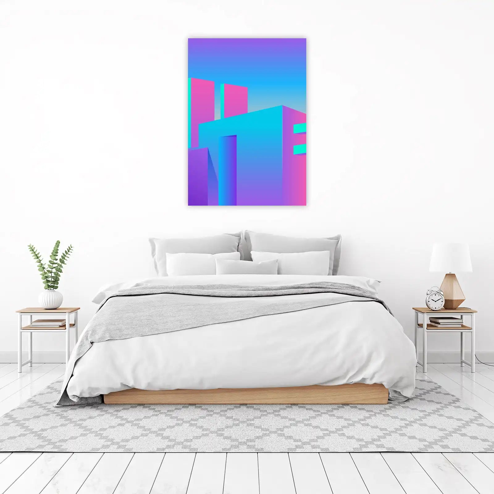 Vibrant Geometric Cityscape Wall Art