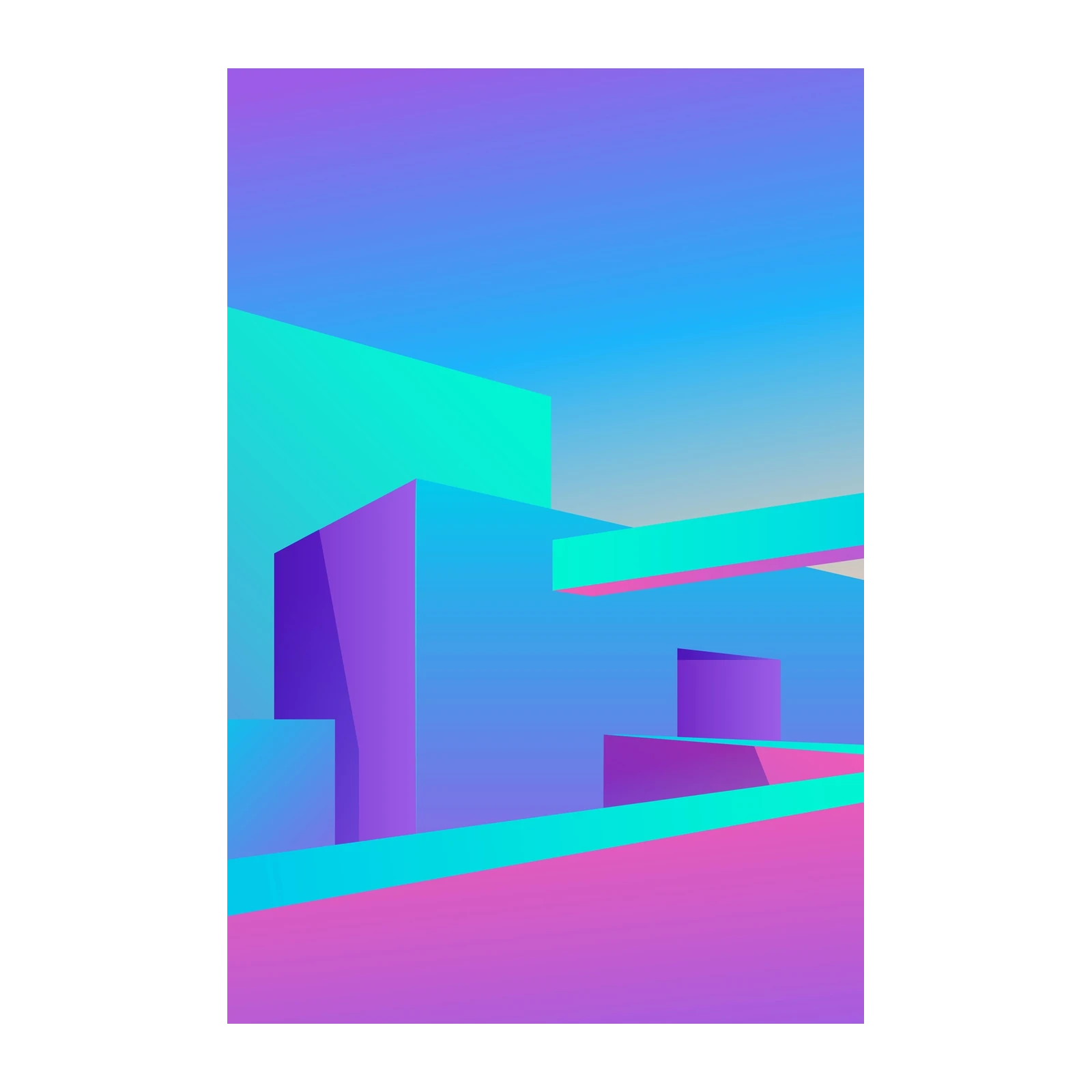Geometric Gradient Abstract Wall Art
