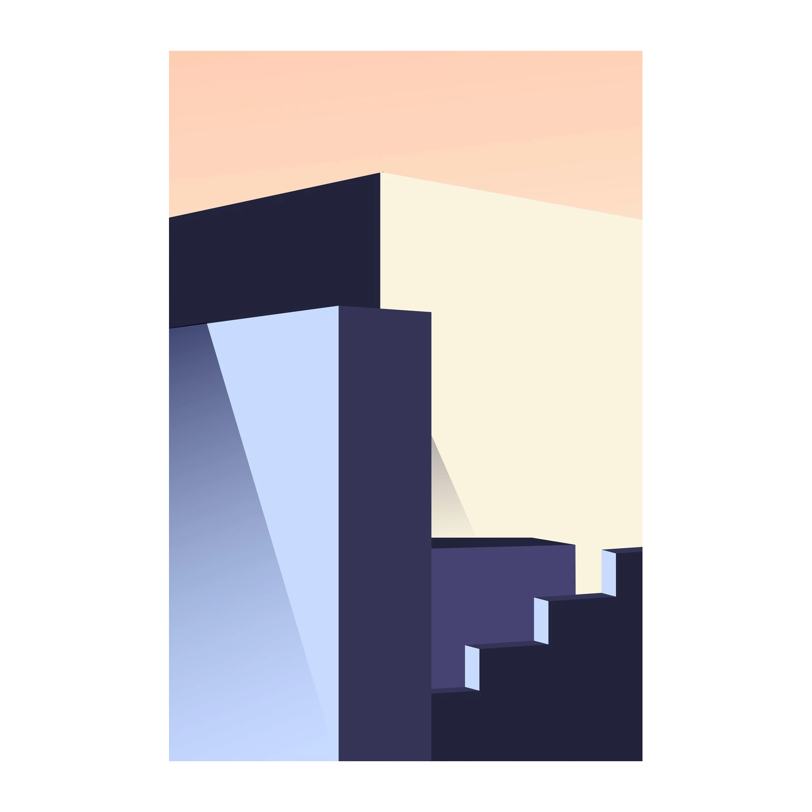 Modern Geometric Abstract Steps Wall Art