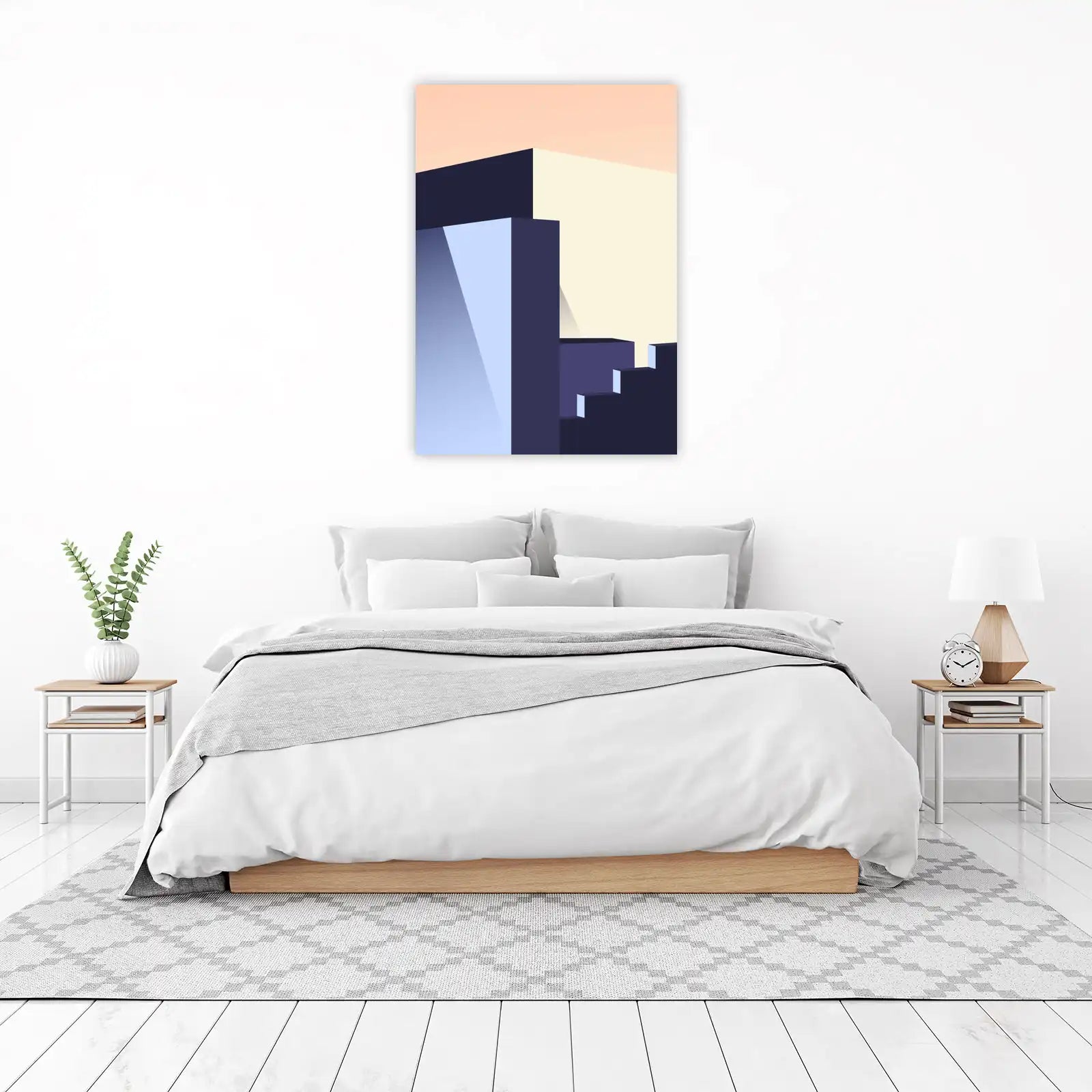 Modern Geometric Abstract Steps Wall Art