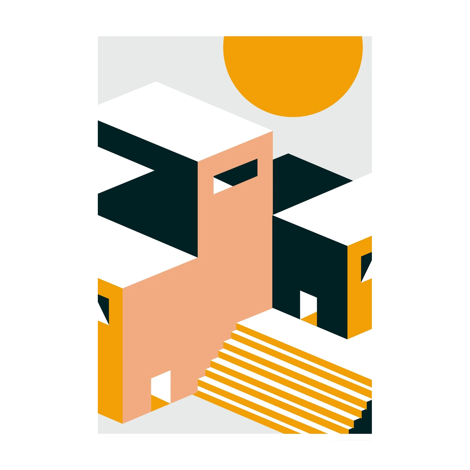 Abstract Geometric Building Wall Art