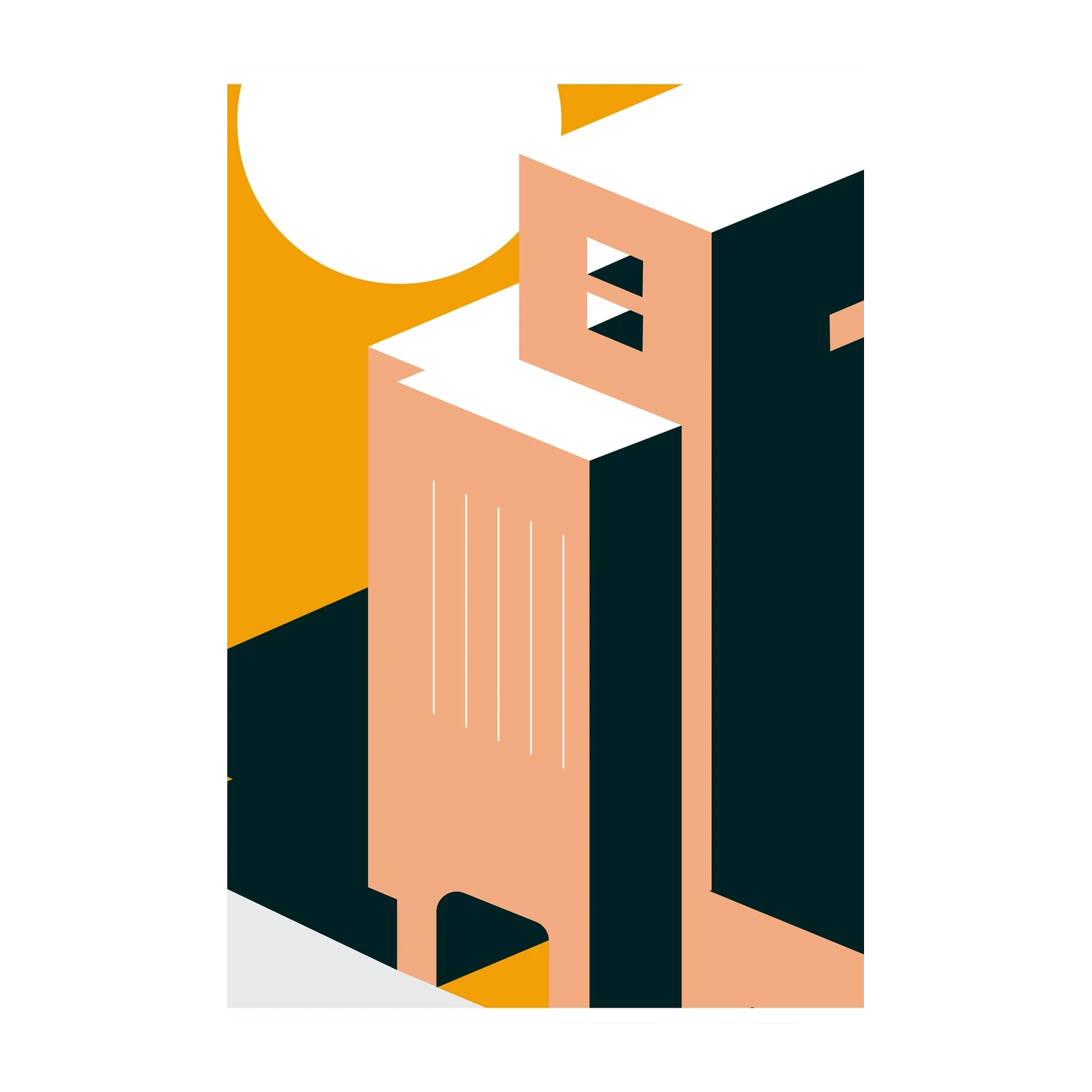 Geometric Building Art Wall Art