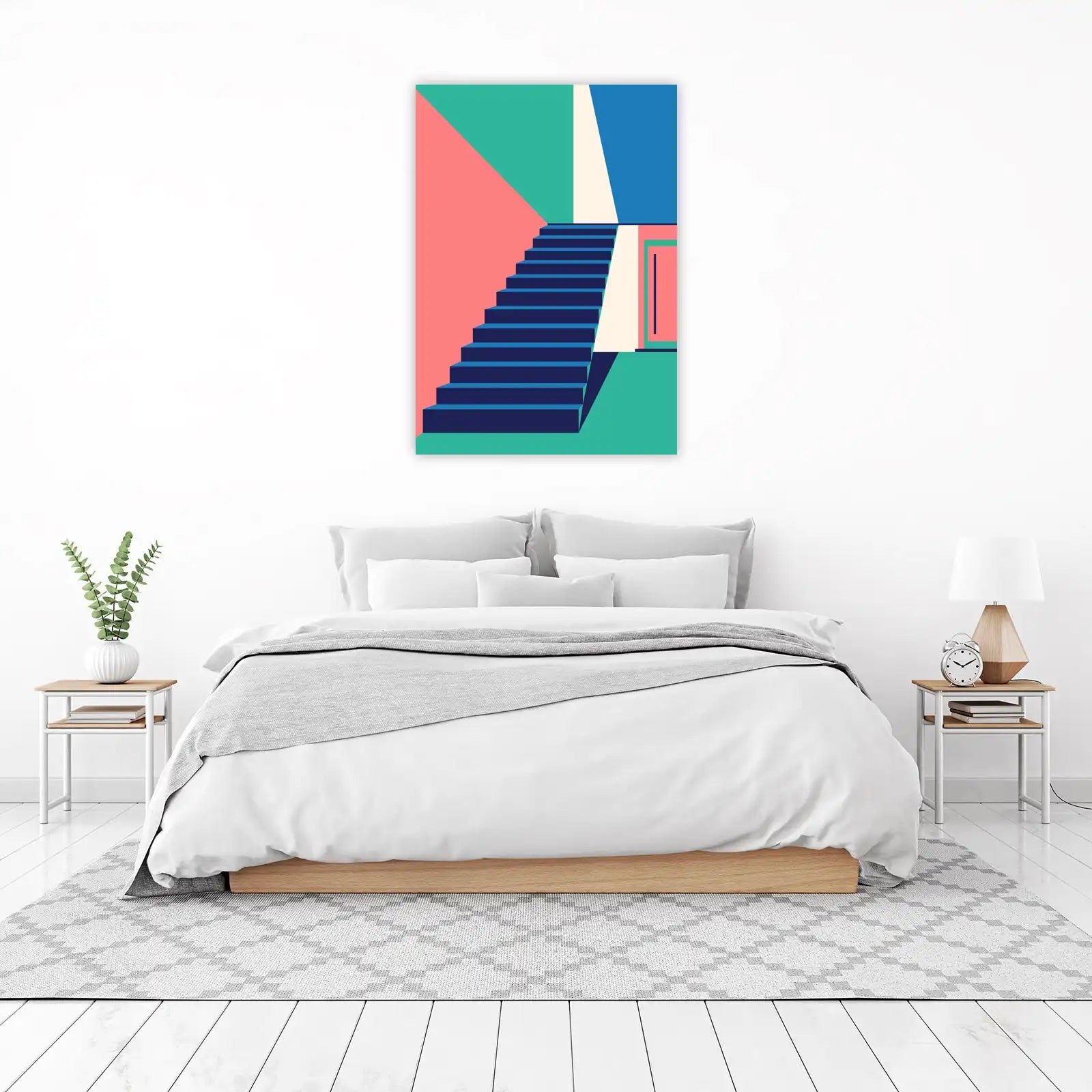 Geometric Stairway Abstract Wall Art
