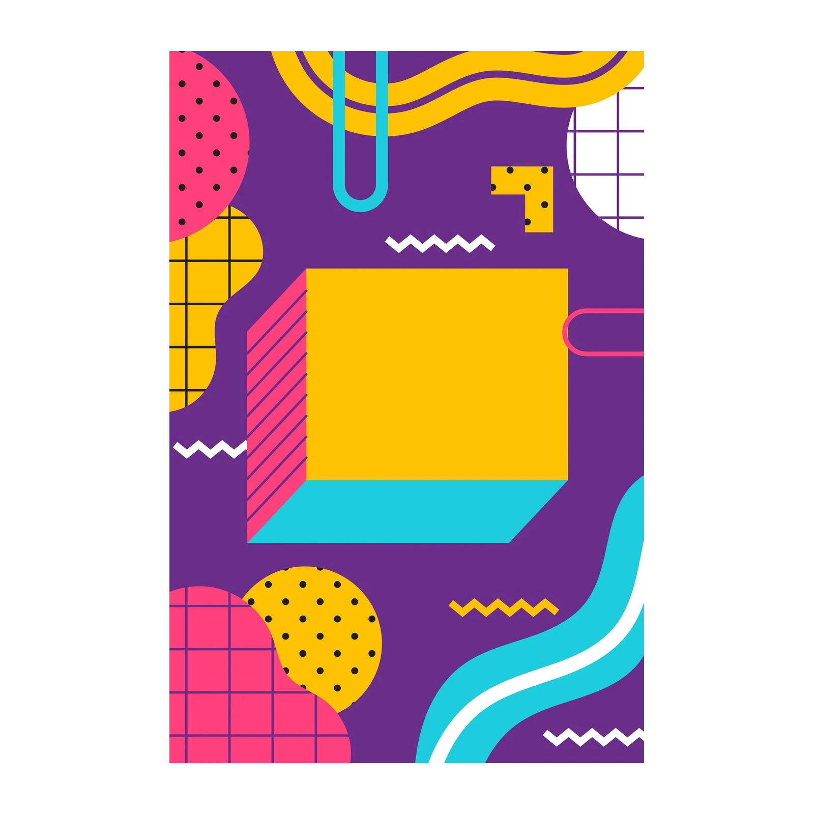 Retro Memphis Style Geometric Wall Art