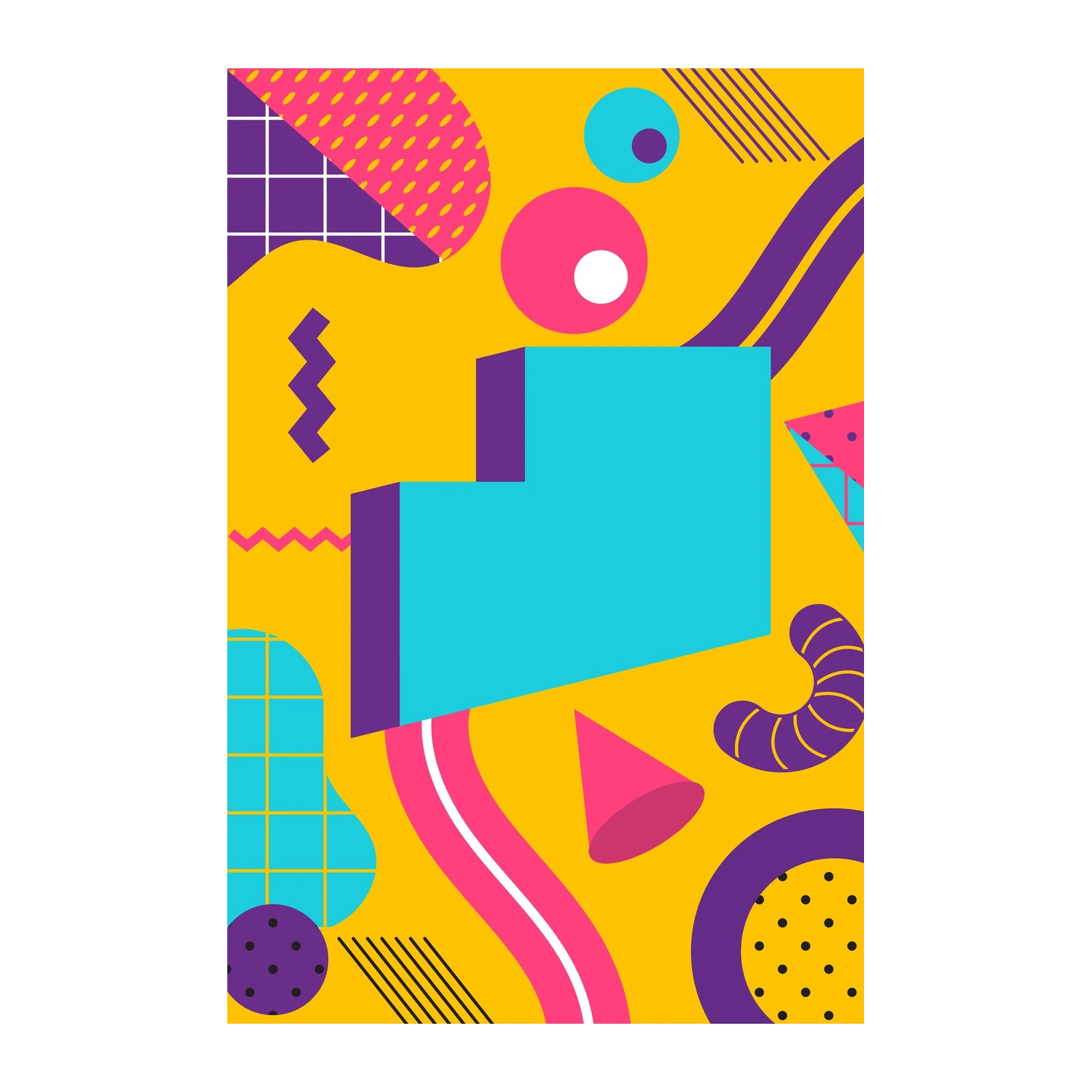 Retro Geometric Pop Art Wall Art