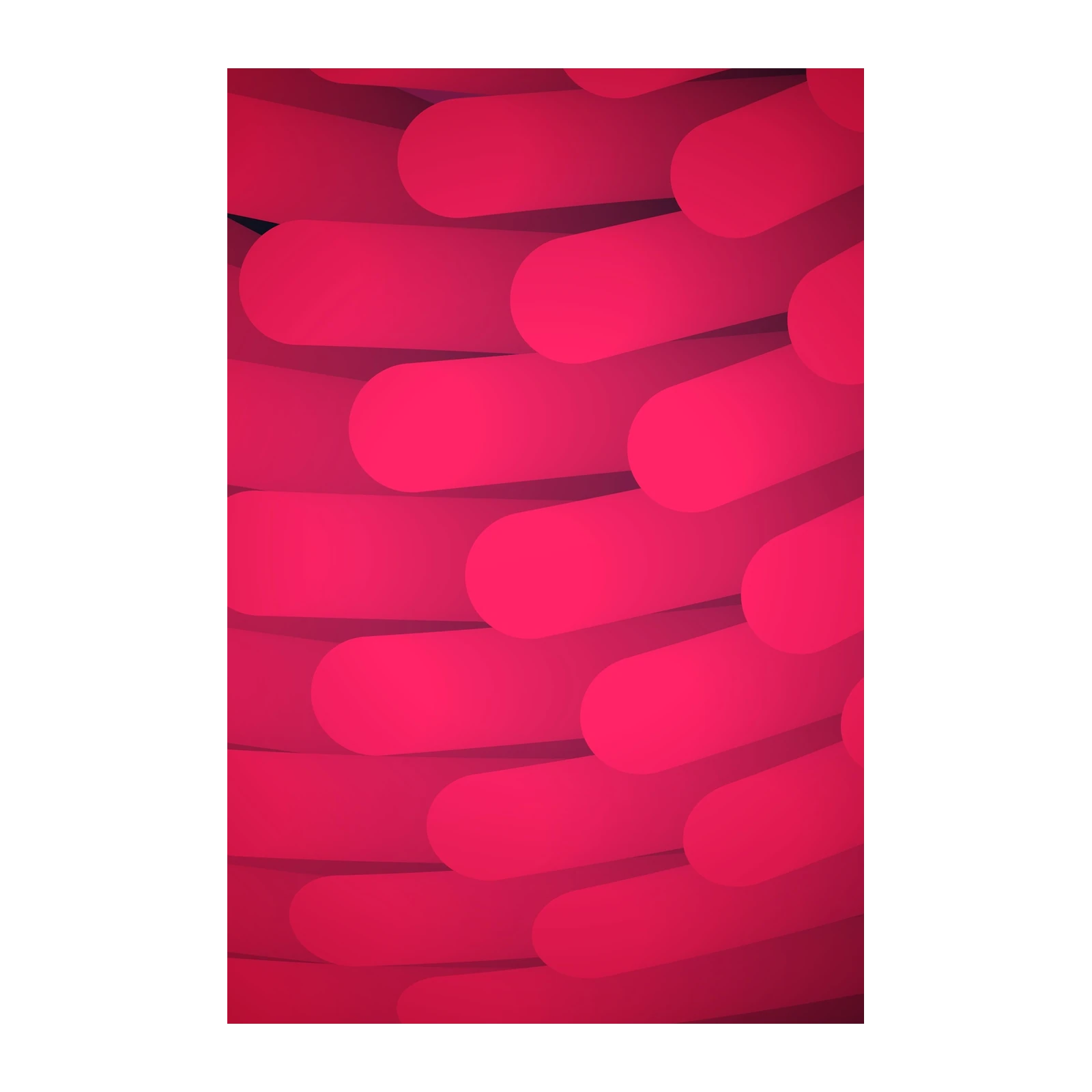 Vibrant Pink Abstract Forms Wall Art