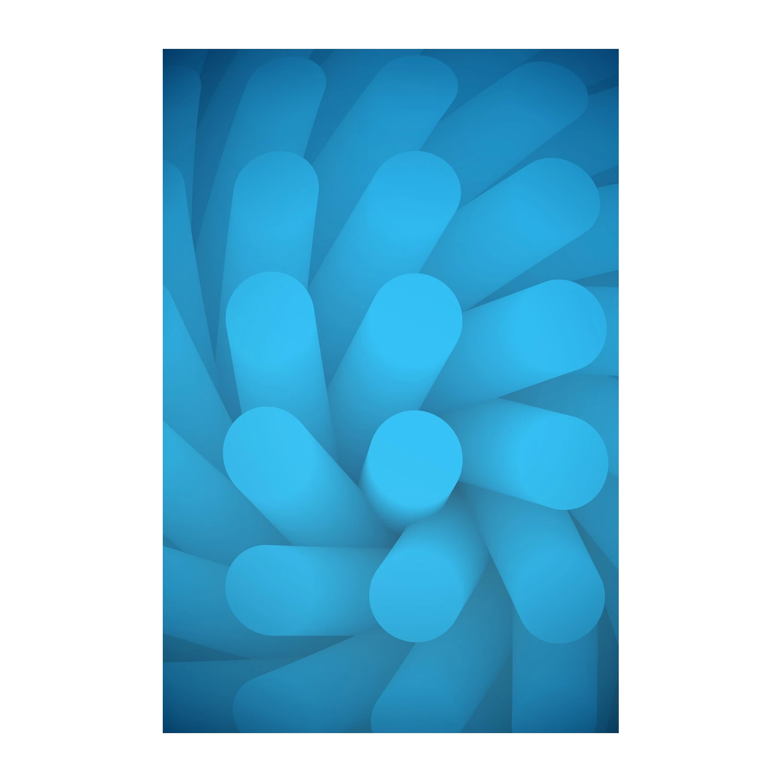 Abstract Blue Tube Swirl Wall Art