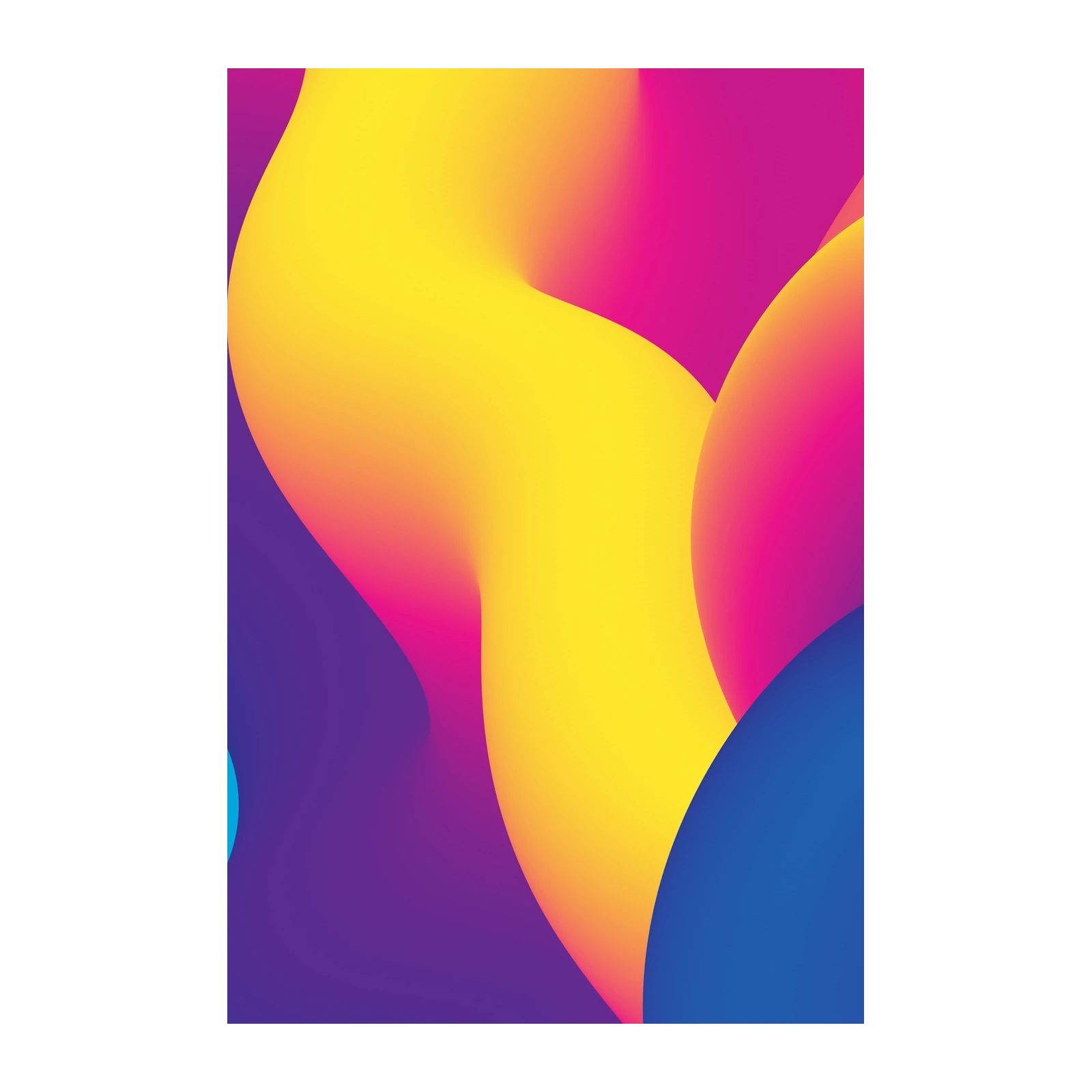 Vibrant Fluid Wave Abstract Yellow Wall Art