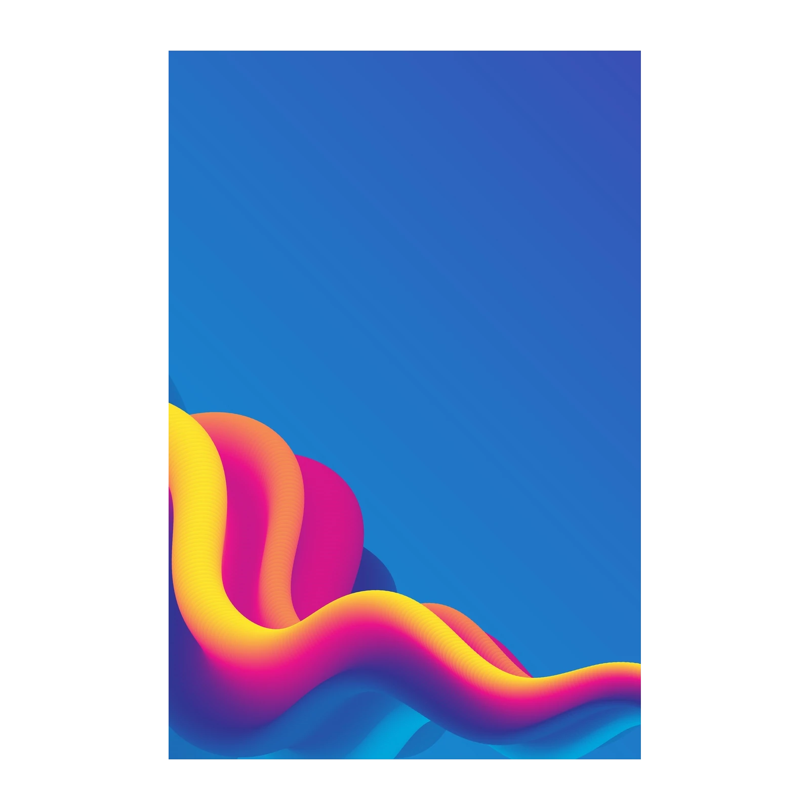 Vibrant 3D Fluid Abstract Waves Wall Art