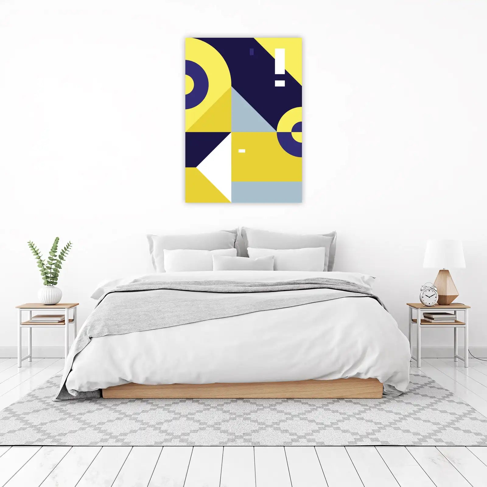 Abstract Geometric Yellow & Blue Wall Art