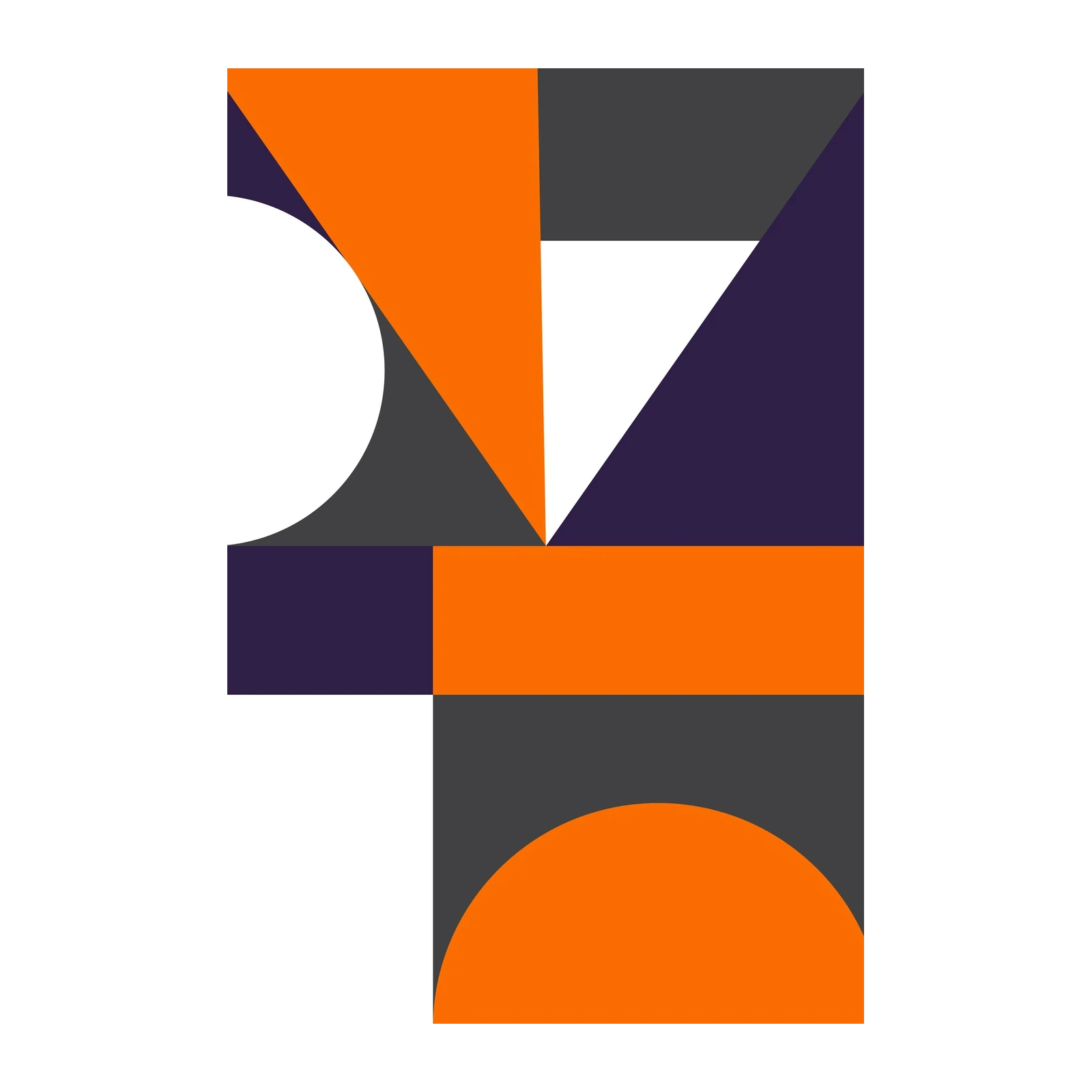 Bold Geometric Orange & Purple Wall Art