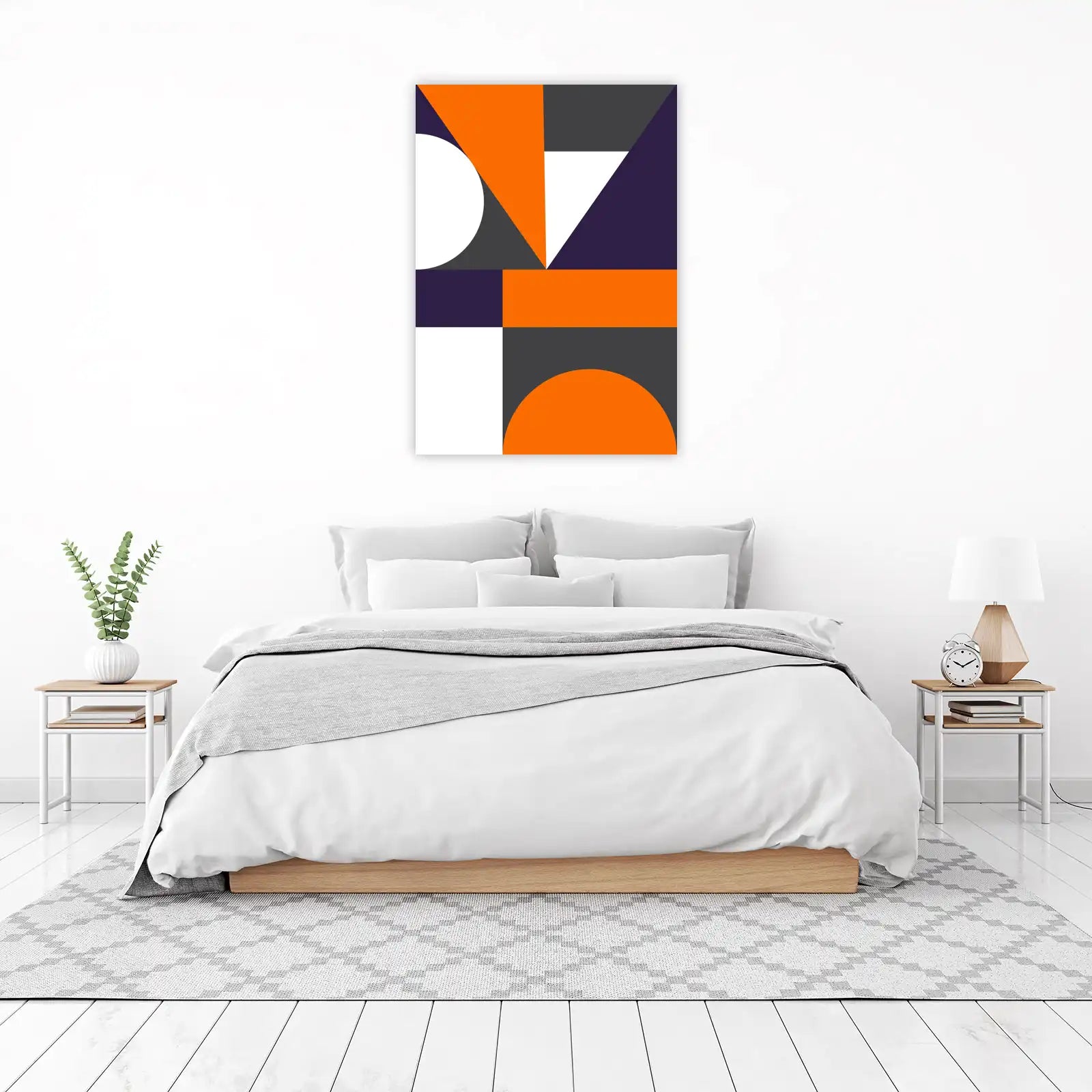 Bold Geometric Orange & Purple Wall Art