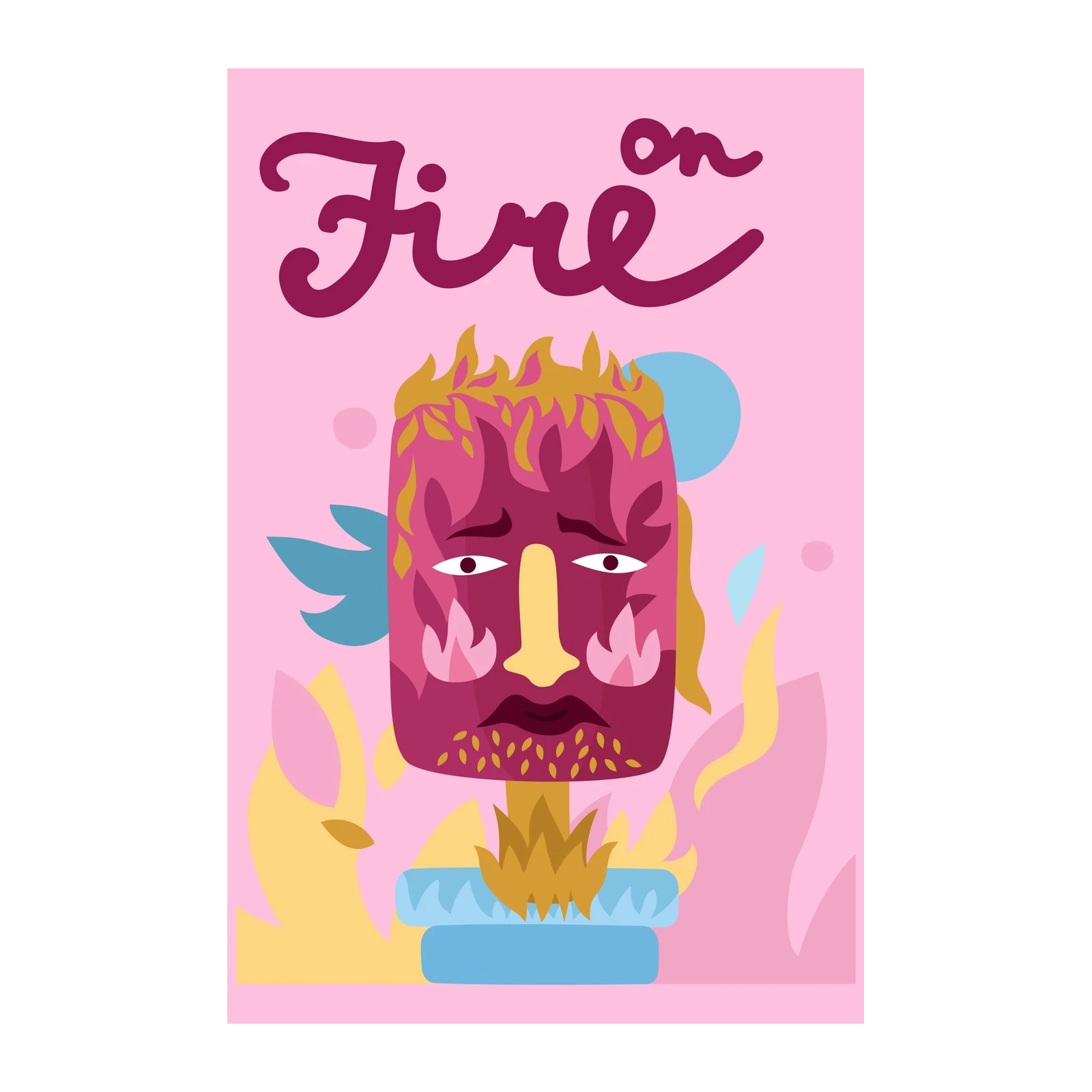 On Fire Expressive Portrait Wall Art