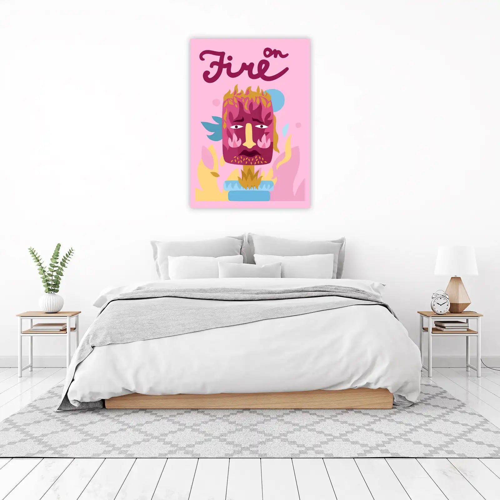 On Fire Expressive Portrait Wall Art