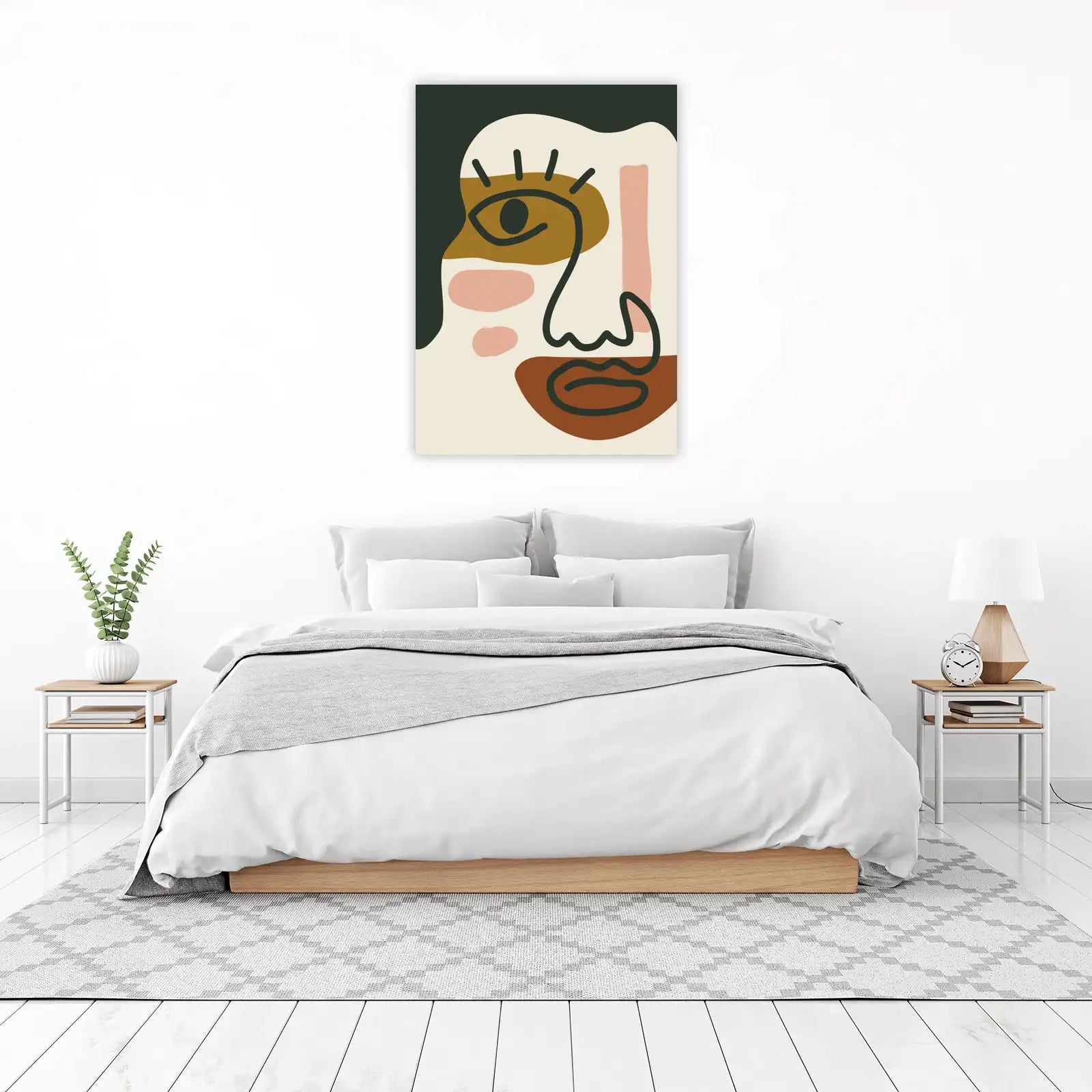 Boho Abstract Face Art Wall Art