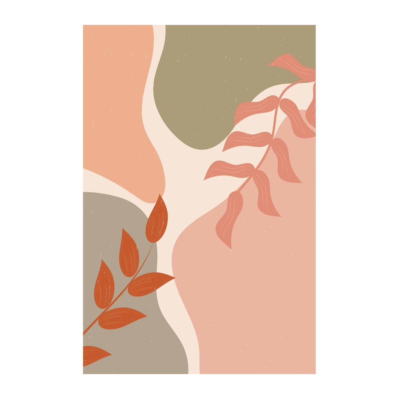Abstract Botanical Blush & Sage Wall Art