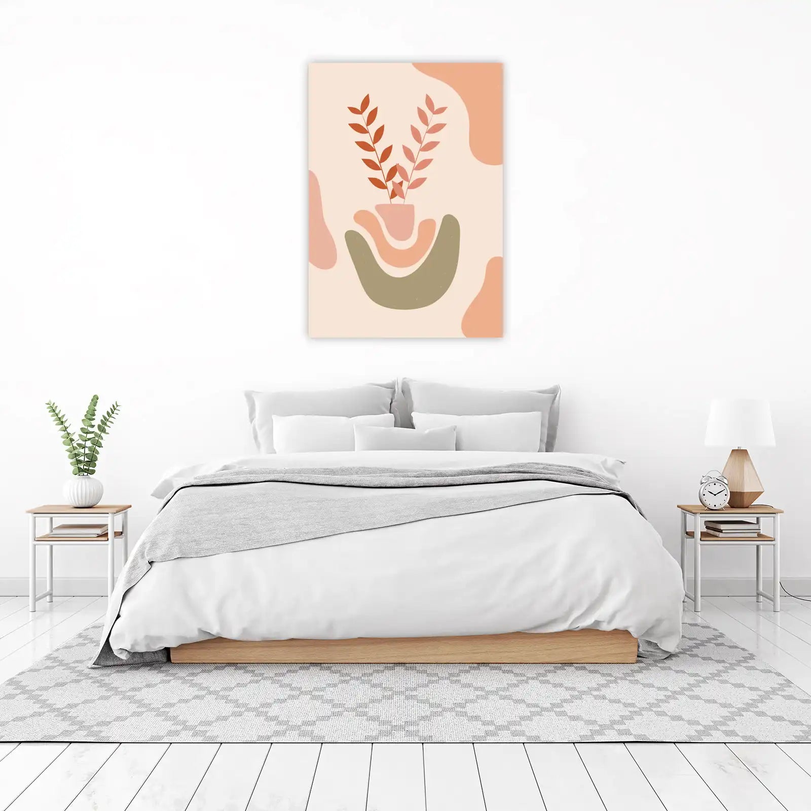 Boho Plant Abstract Mid Century Modern Wall Art