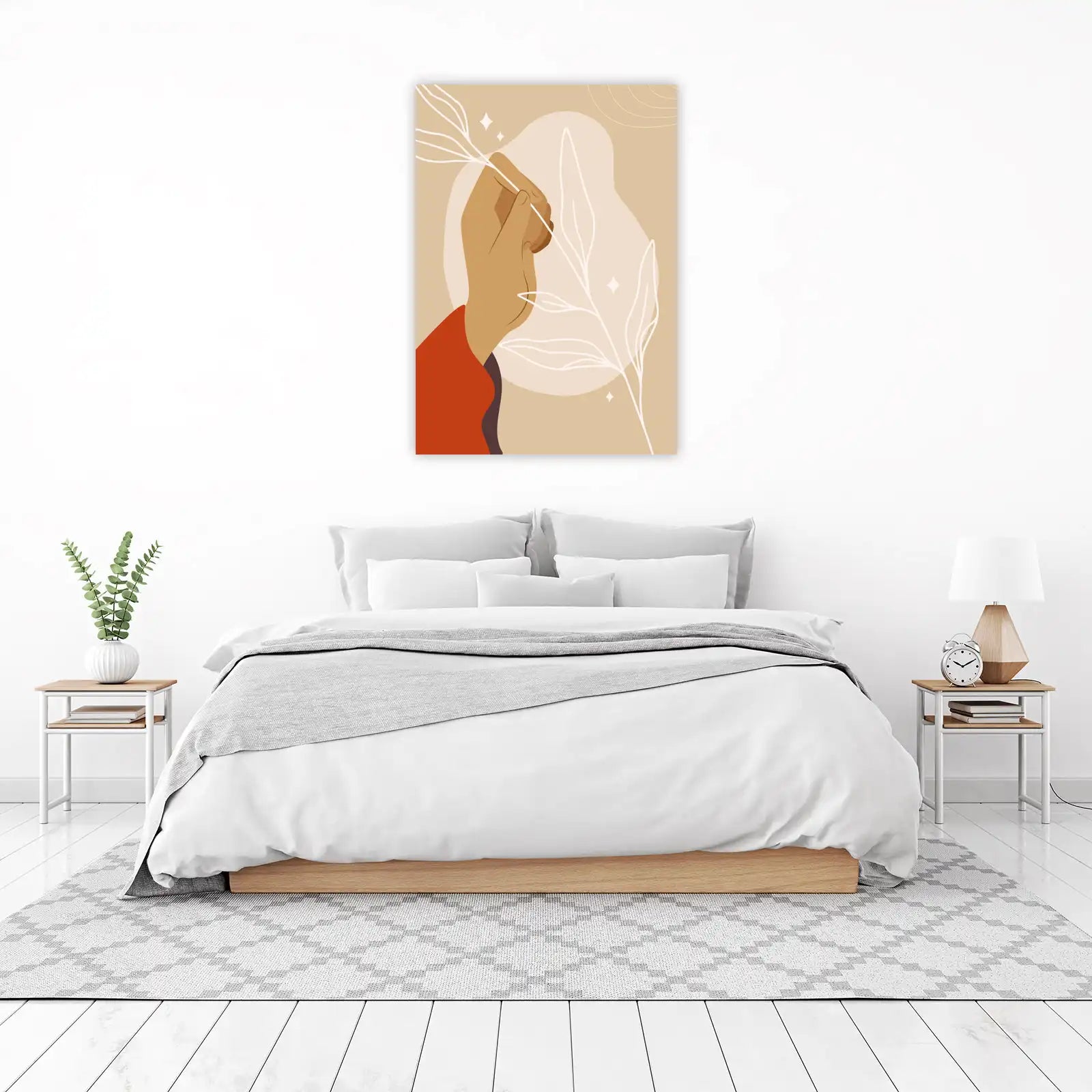 Boho Hand With Botanicals Wall Art