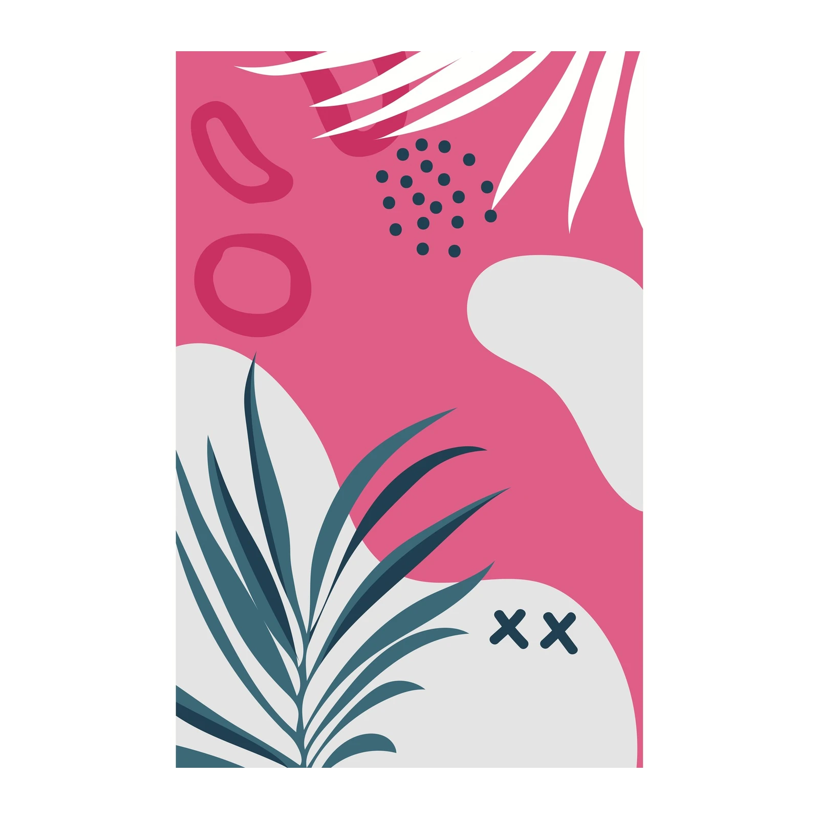 Vibrant Abstract Palm Leaves Wall Art