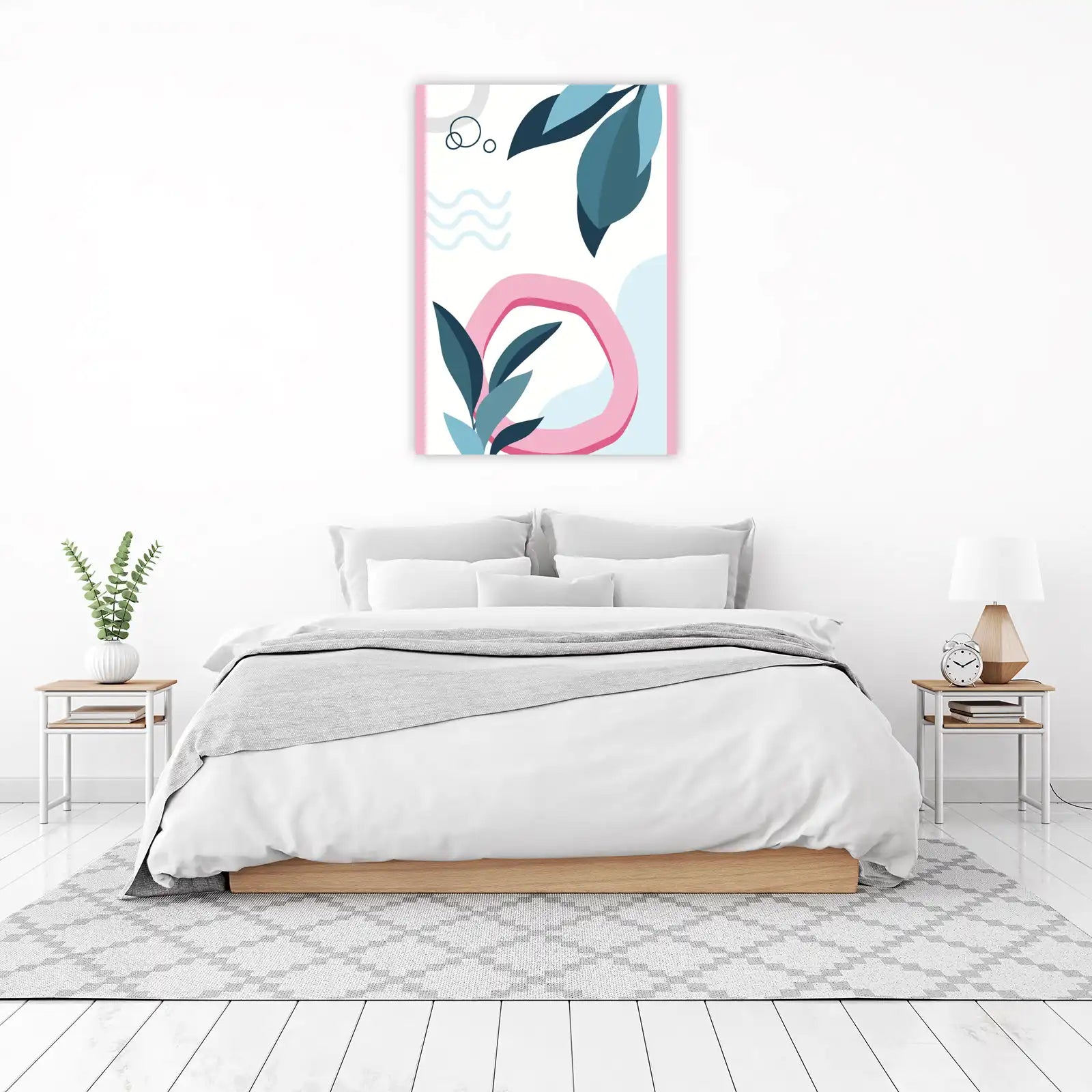 Soft Geometric Floral Wall Art