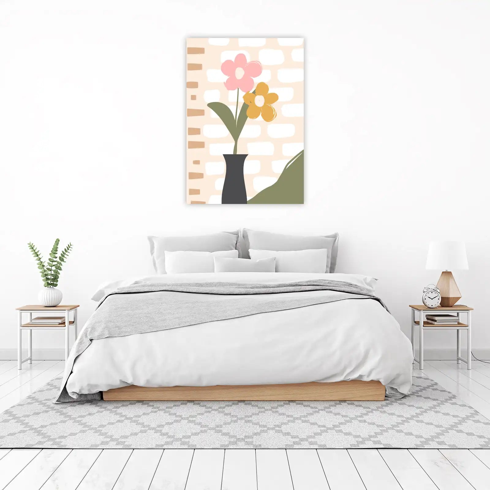 Charming Pink & Yellow Floral Still Life Wall Art
